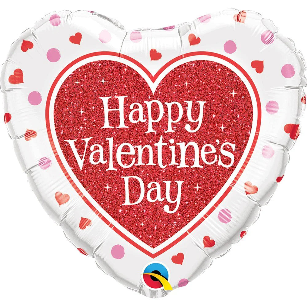 18 inch VALENTINE'S RED GLITTER HEART