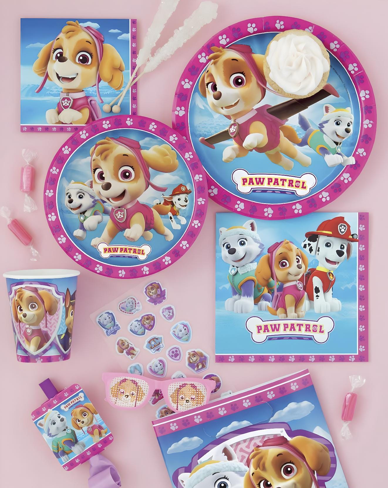 Paw Patrol Girl party supplies - Licensed by Unique Industries | Skye birthday banner | Skye PAW Patrol | Paw Patrol girl Birthday decor