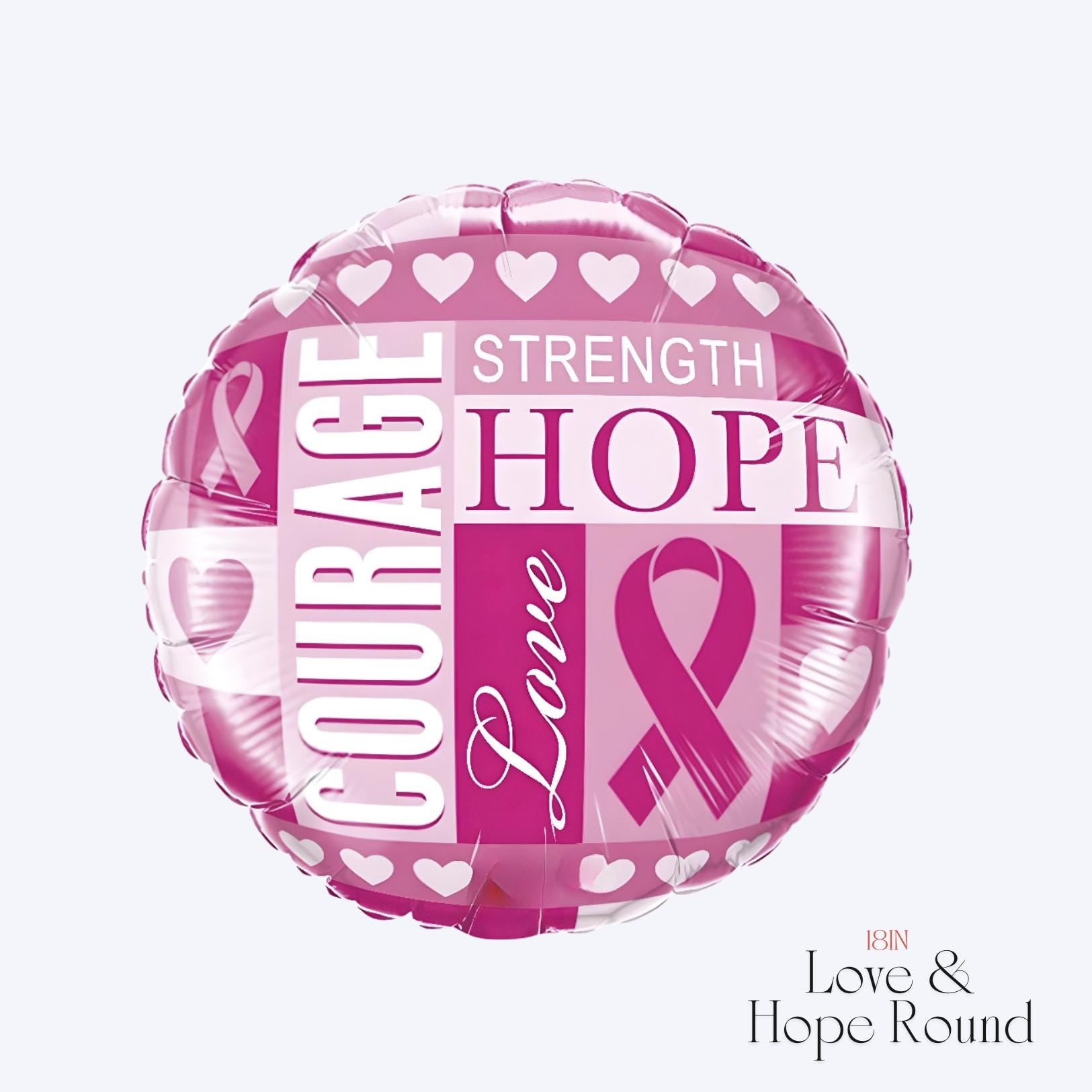 18" Love and Hope Balloon | Breast Cancer Awareness Balloons
