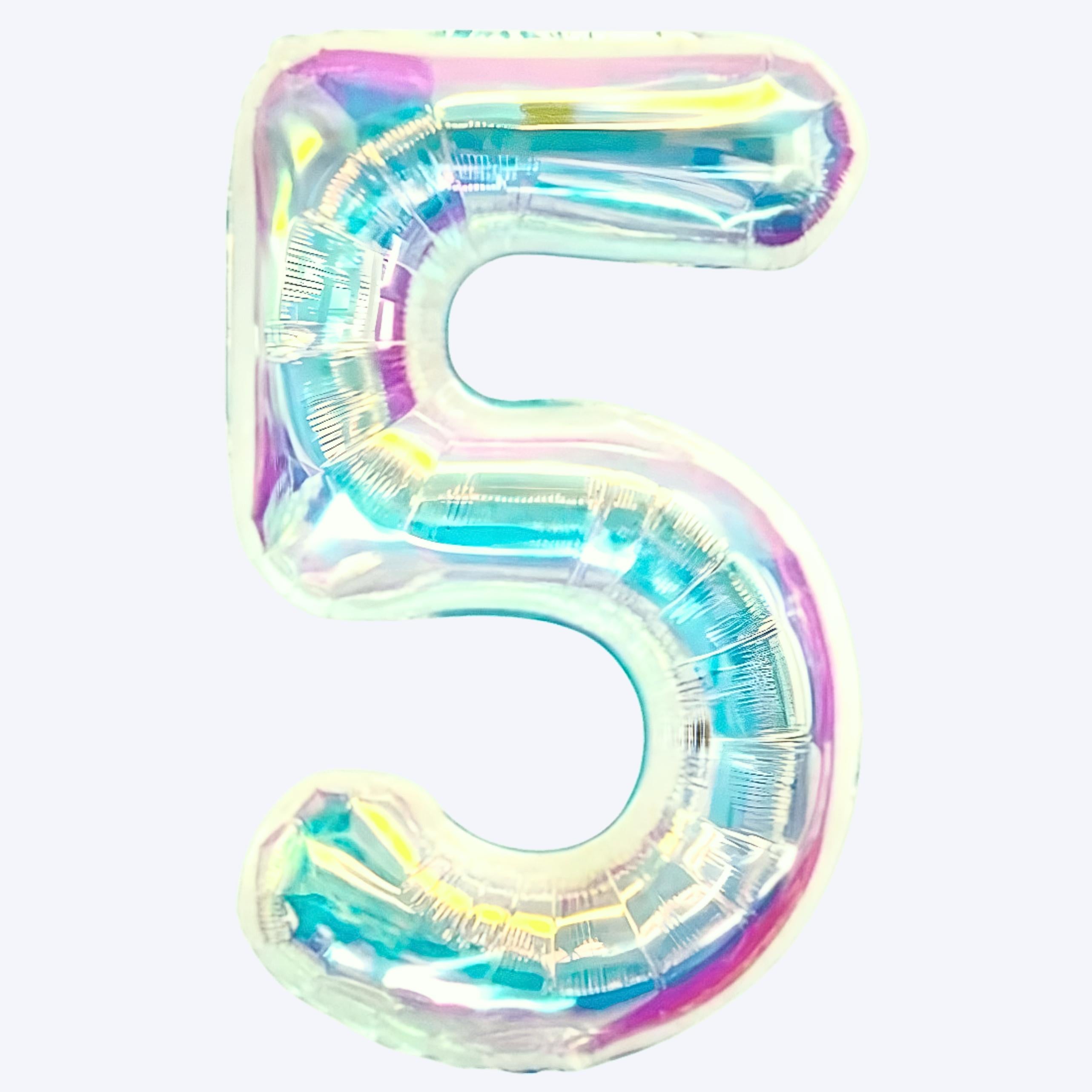 IRIDESCENT NUMBER BALLOON - 34 INCH (AIR FILL ONLY)