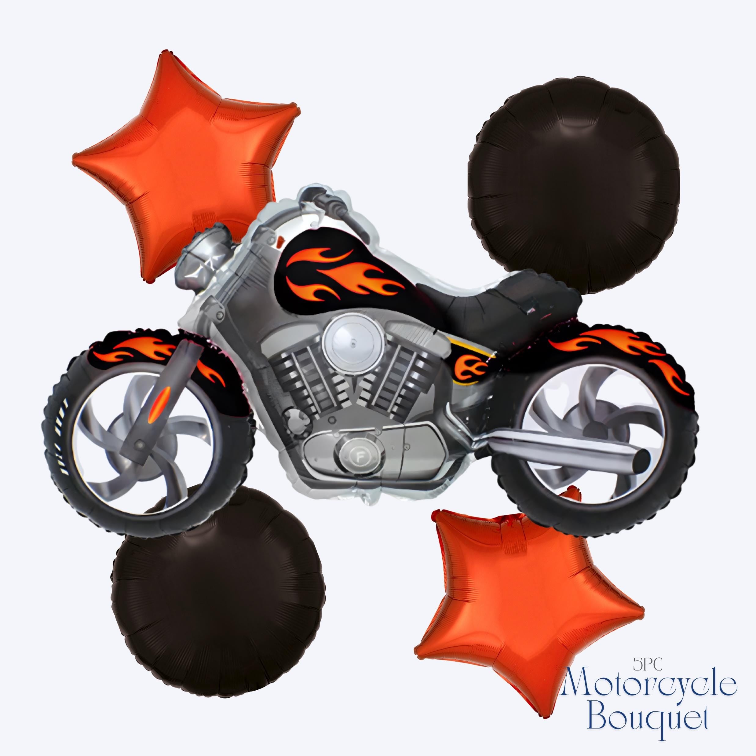 Motorcycle Balloon Bouquet - Biker Birthday Party Decorations | Motorcycle Balloons | Motobike