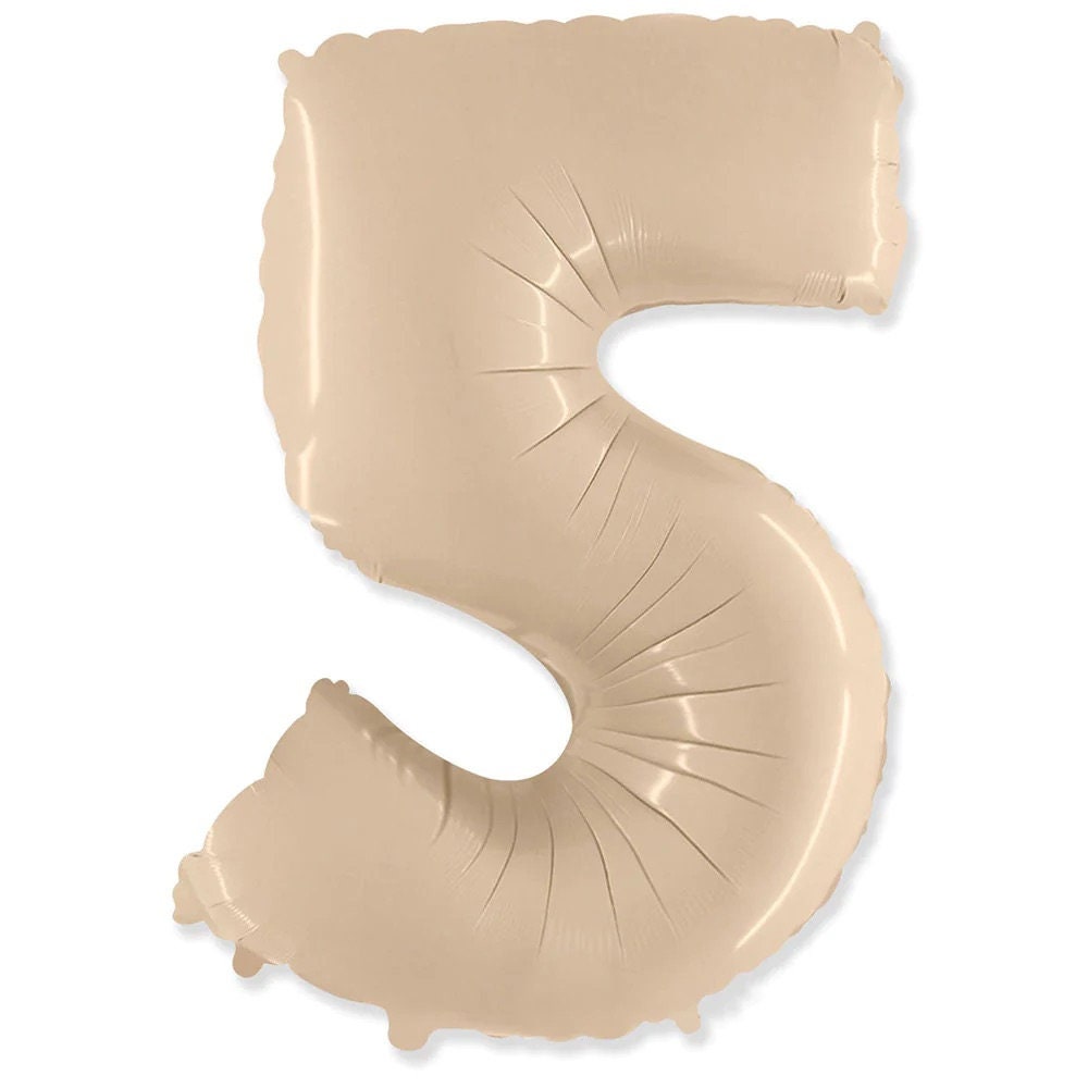 Jumbo Cream Number Balloon: 42" Satin Foil Party Decor
