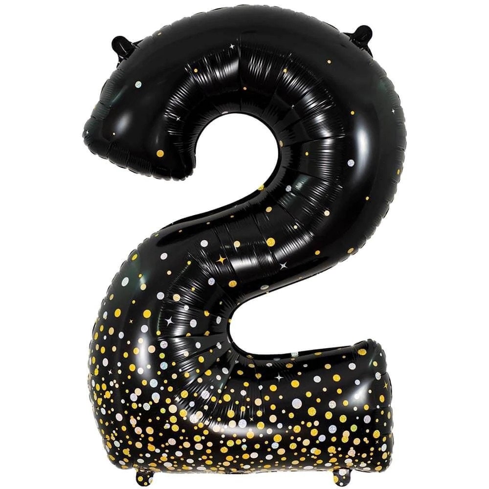 Jumbo Black Fizz Number Balloons: 34" Foil Party Decor