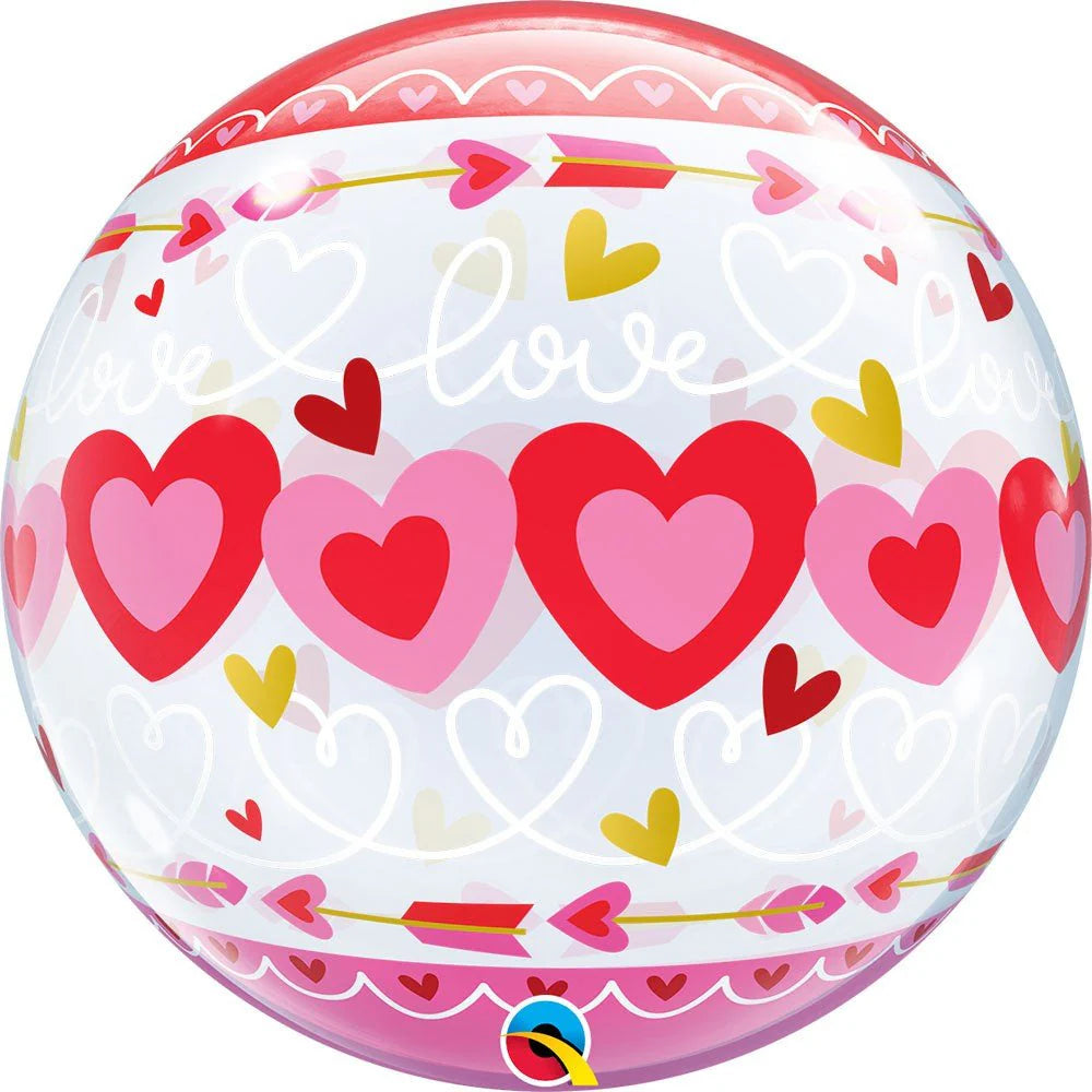 22 inch BUBBLE - LOVE CONNECTED HEARTS