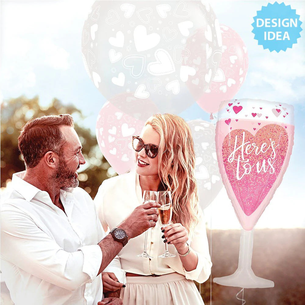 24 inch ASSORTED HEARTS - CRYSTAL CLEAR