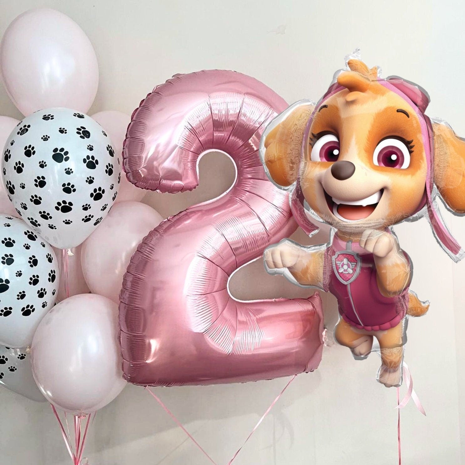 Skye PAW Patrol Balloon Bouquet: Girls Birthday Party Decorations