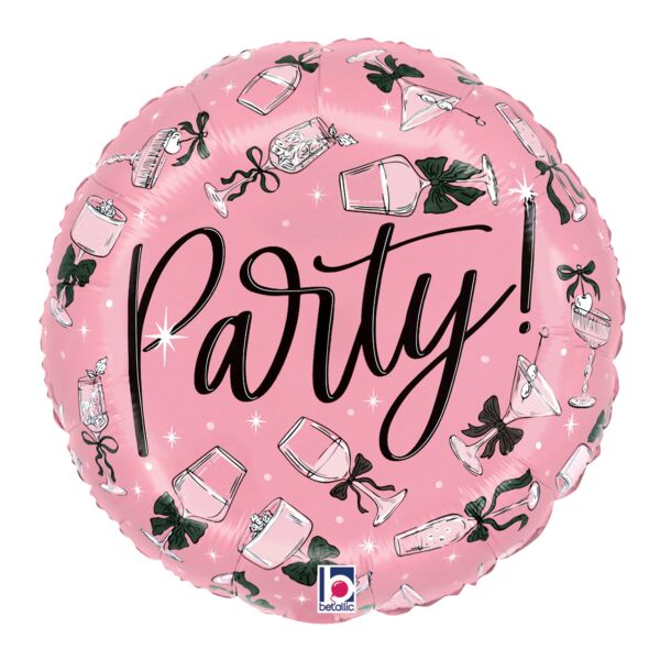 18" Black Bow Party Drinks