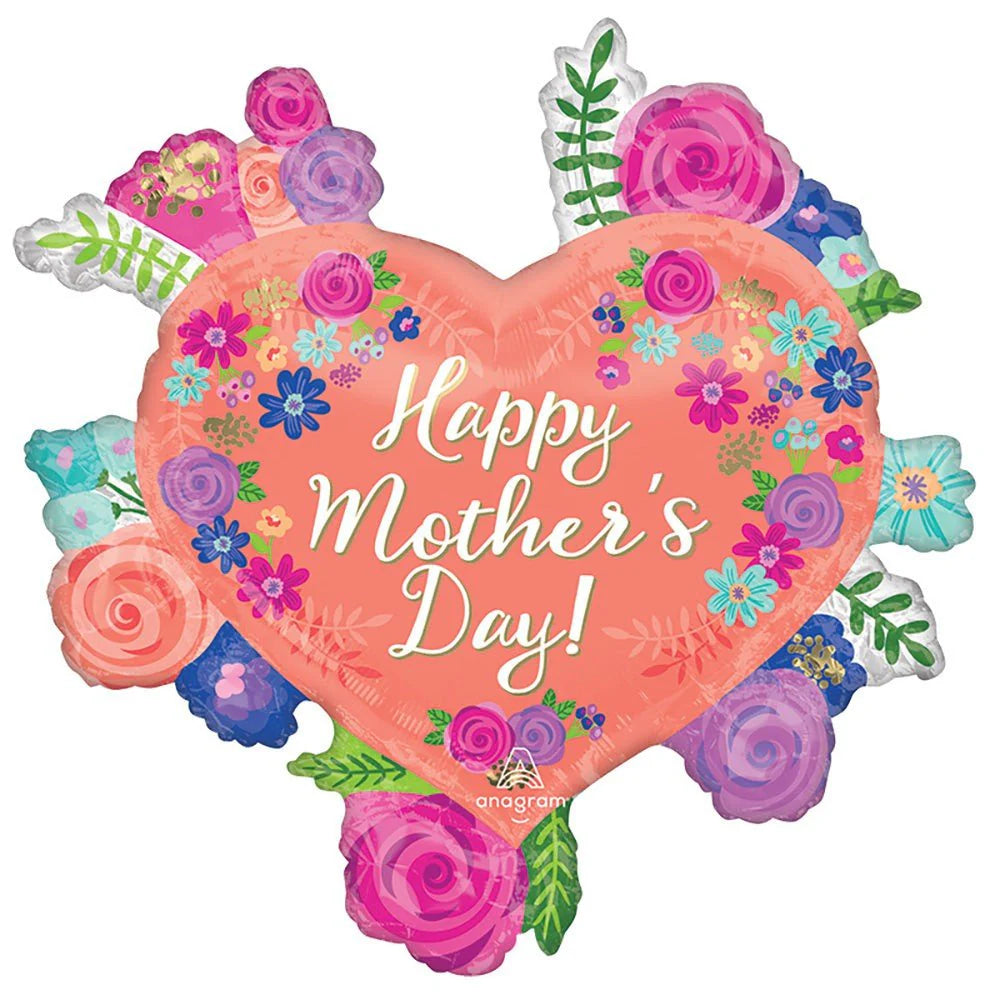 27 inch HAPPY MOTHER'S DAY FLORAL HEART