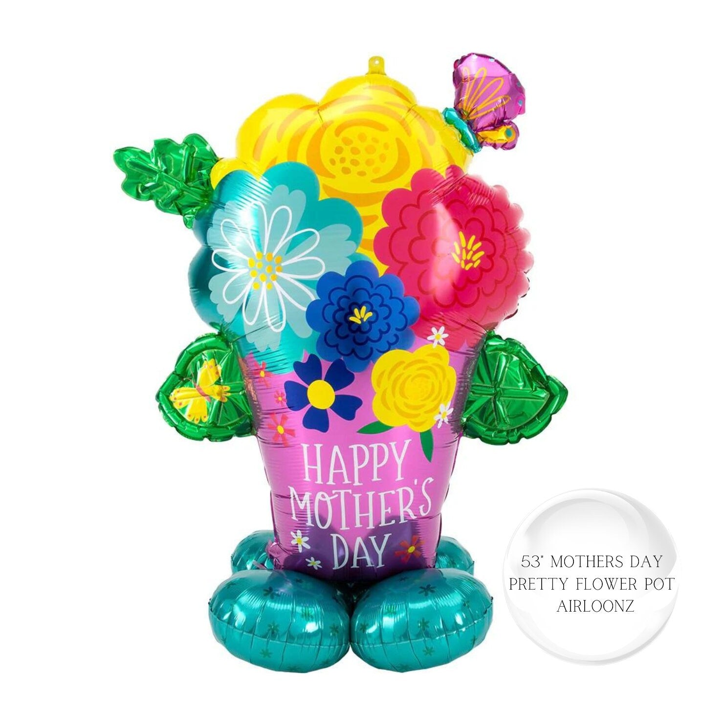 Floral Mother's Day Foil Balloons: 'Love You Mom' Party Decor