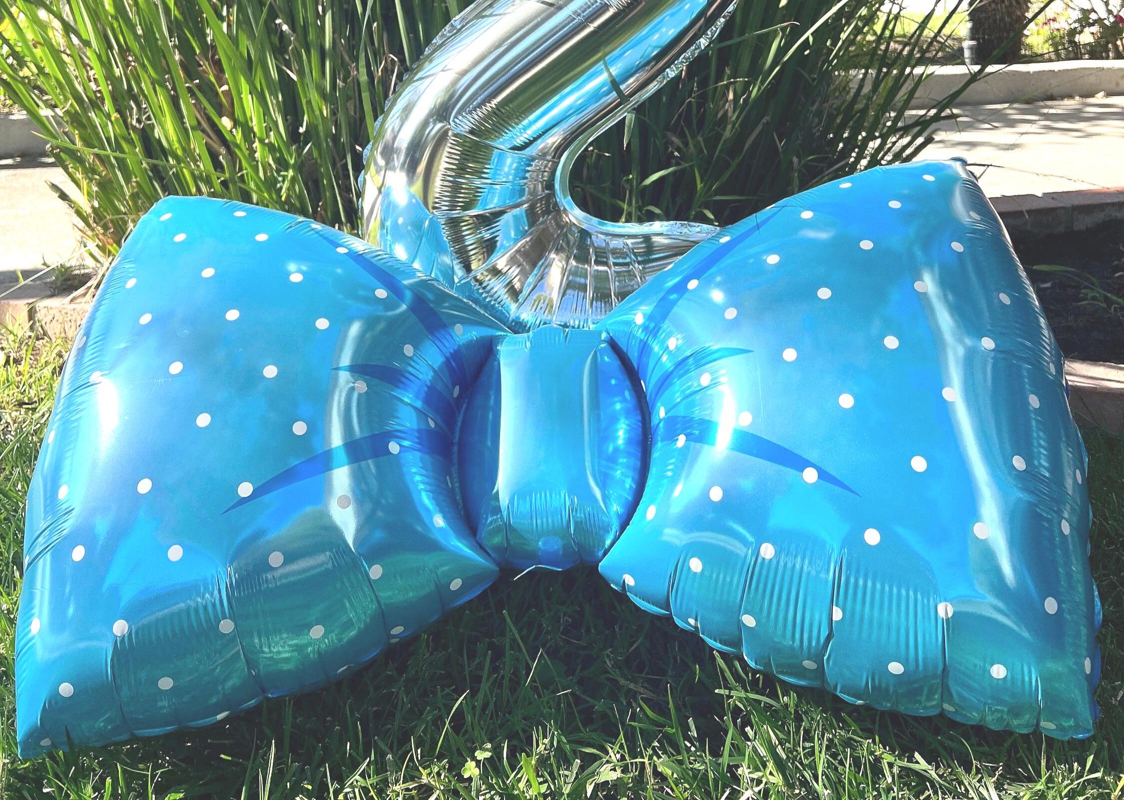 Bow Tie Balloon - Air Fill | Onederfull | Boys Blue Birthday | 2nd | 3rd | Toddler birthday decorations