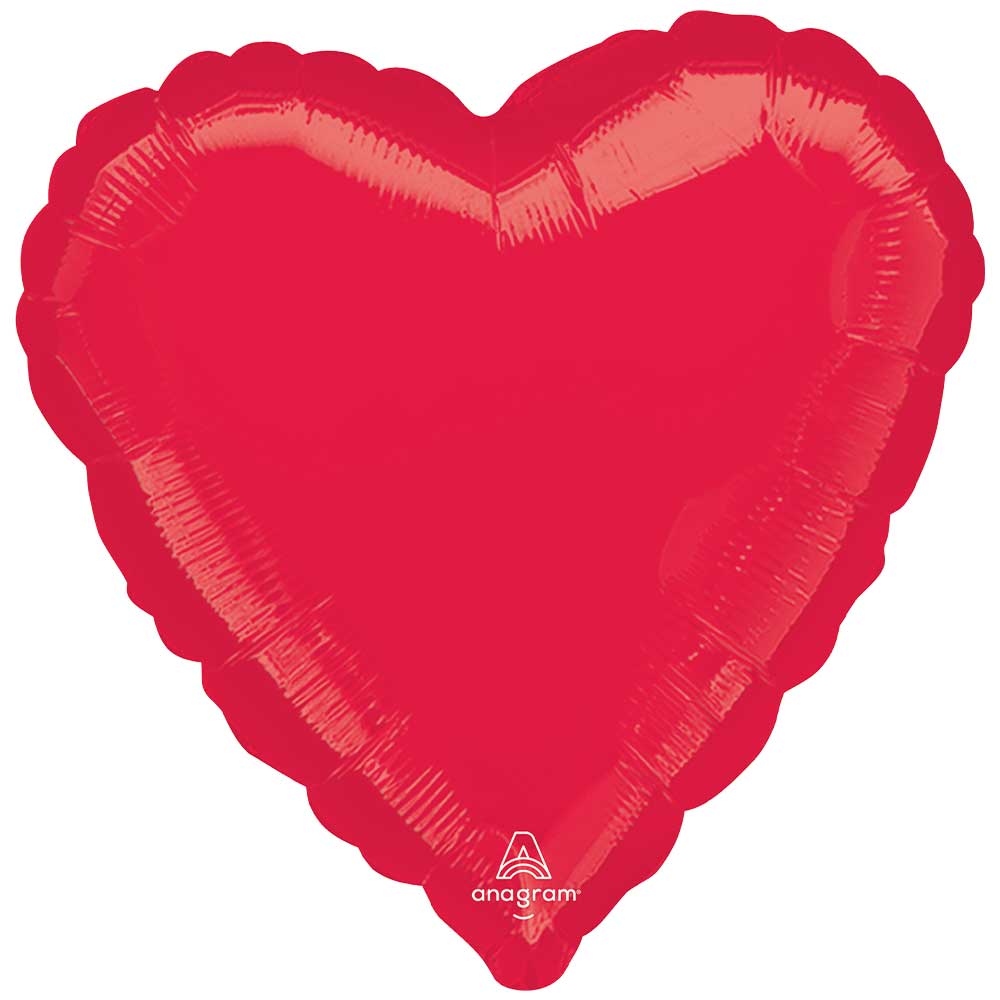 28 inch HEART - METALLIC RED