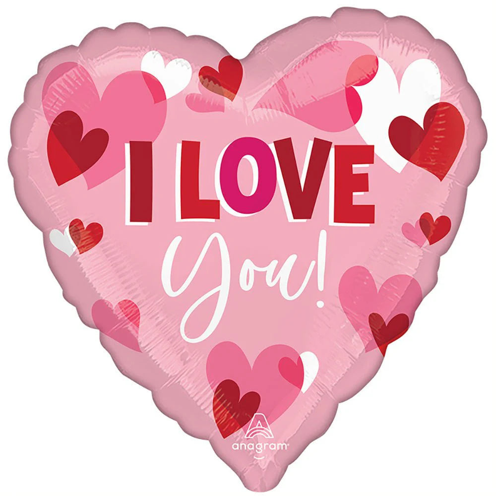 28 inch I LOVE YOU PLAYFUL HEARTS
