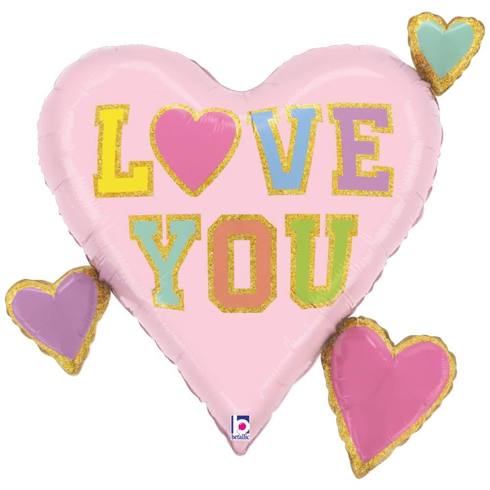 28 inch LOVE PATCH MULTI HEARTS