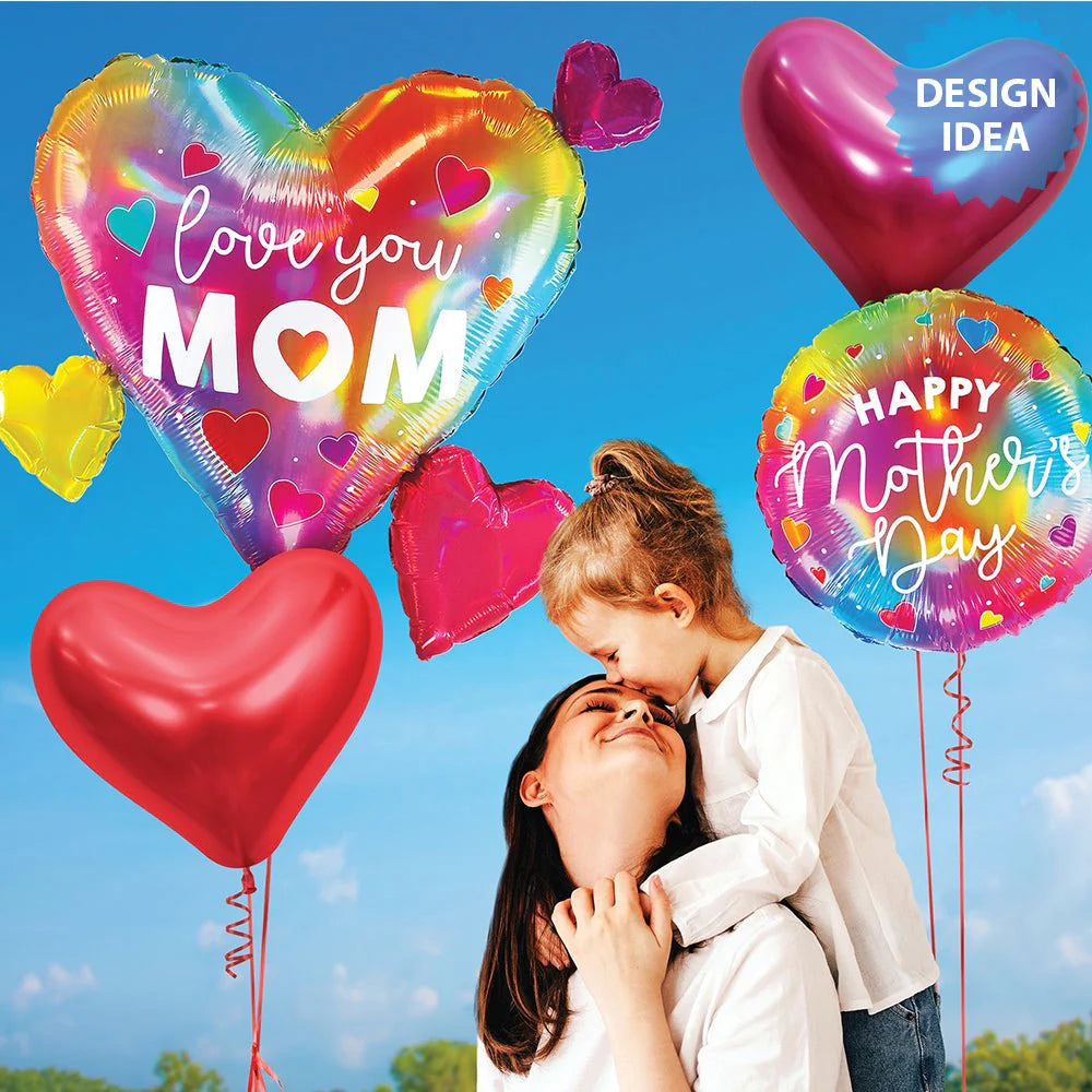 28 inch OPAL COLORFUL LOVE YOU MOM HEART