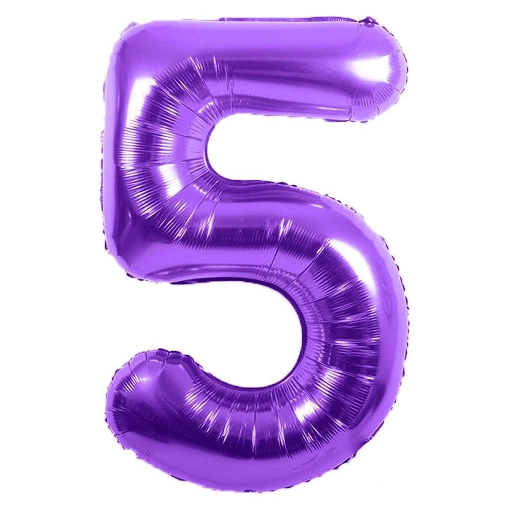 34" Purple Number Balloon: Foil Mylar Party Decoration