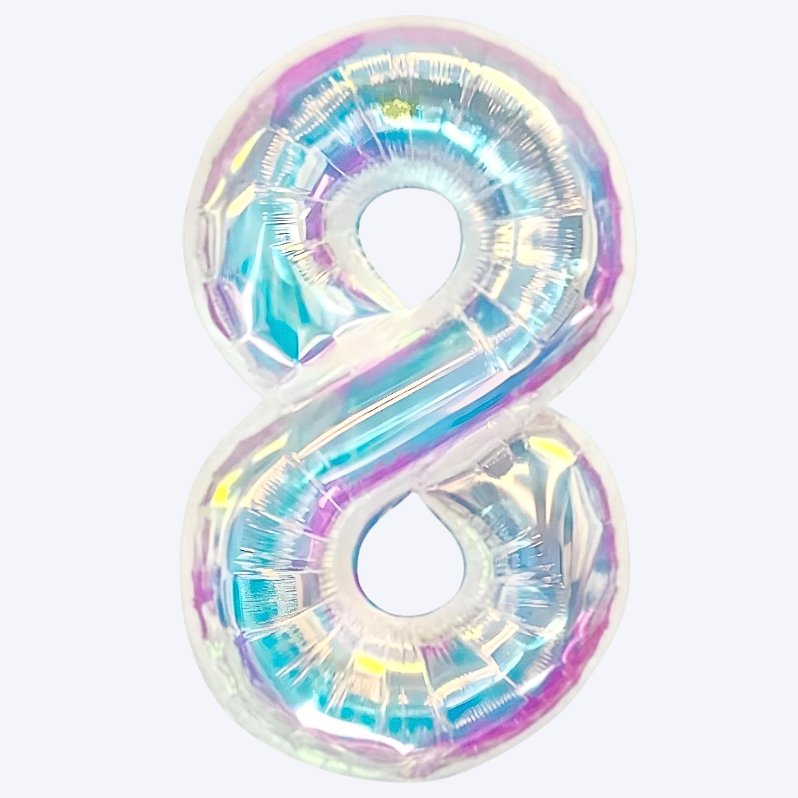 IRIDESCENT NUMBER BALLOON - 34 INCH (AIR FILL ONLY)