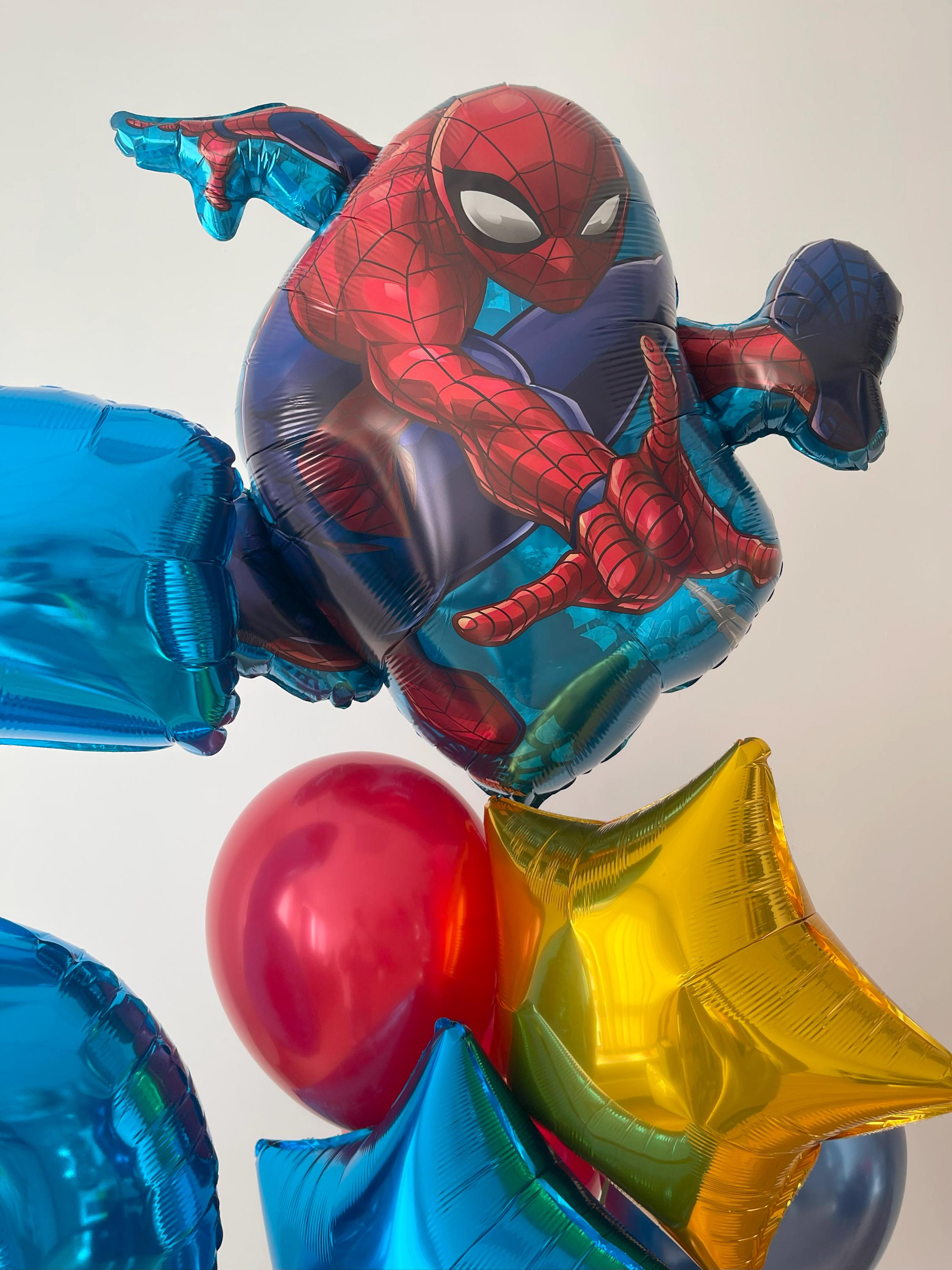 Spiderman Birthday Balloon Bouquet: Licensed Mylar Party Decoration