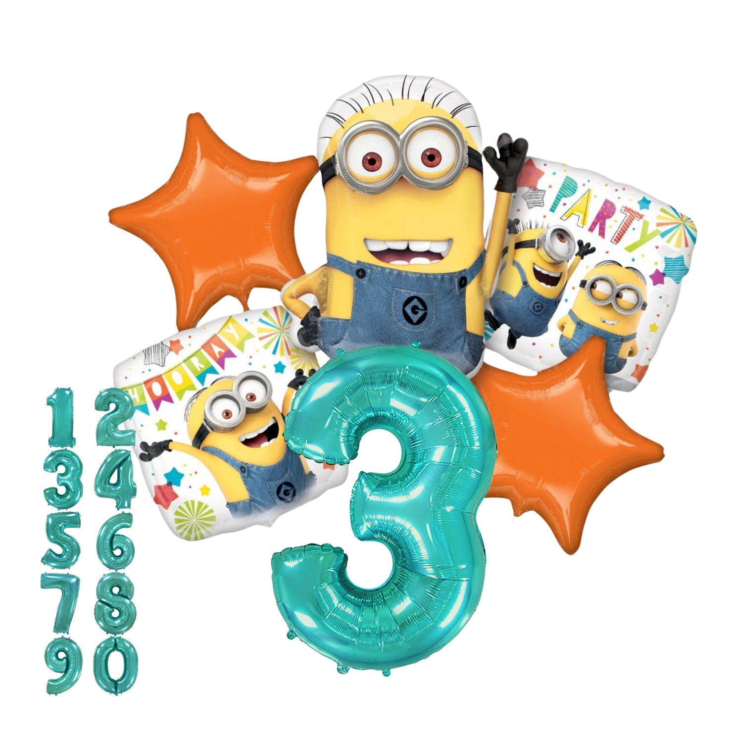 Despicable me Minions Balloon - Anagram Licensed | Minion Balloon Bouquet | Despicable Me Birthday Bouquet | Despicable Me decorations