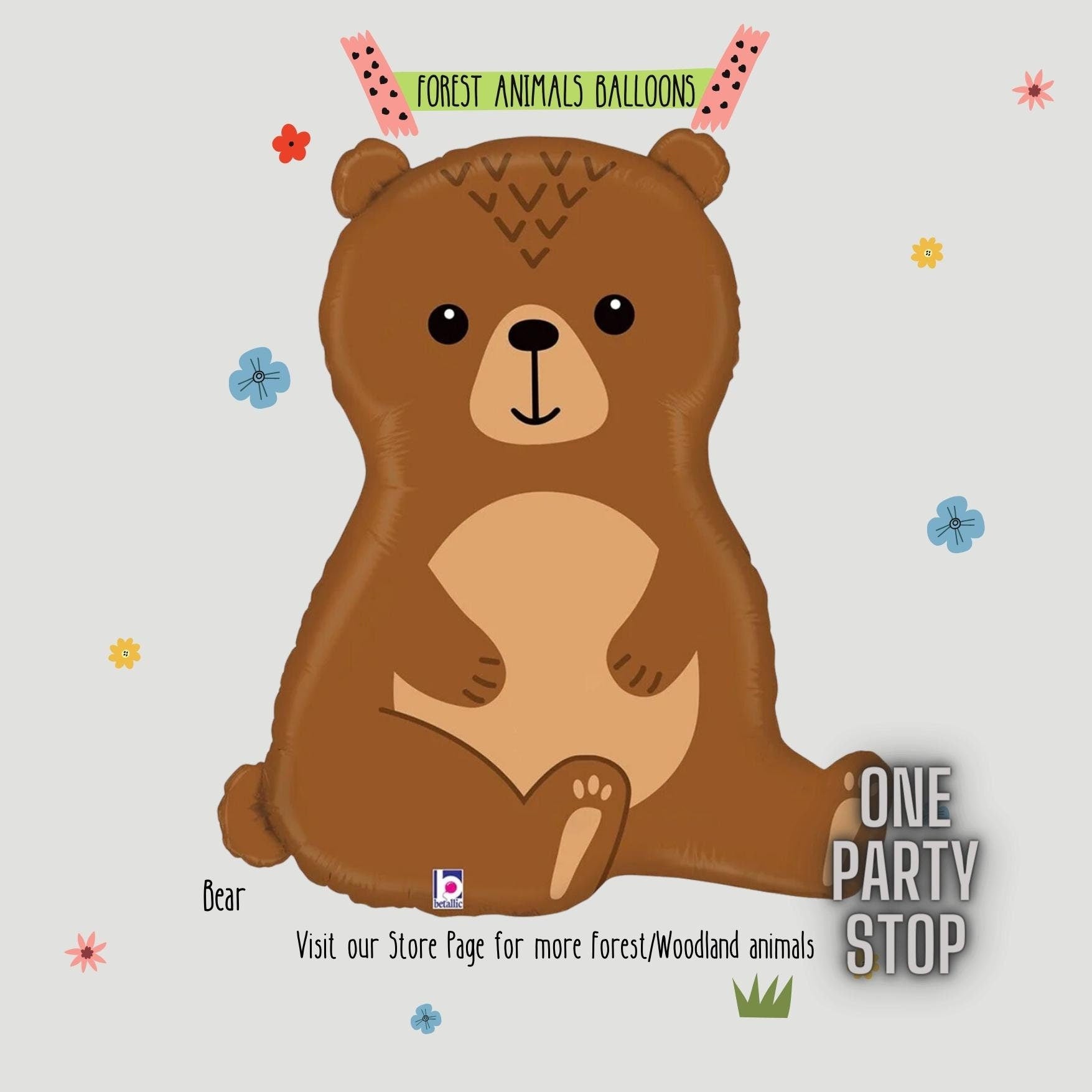 Woodland Bear Balloon: Forest Animal Party Decor