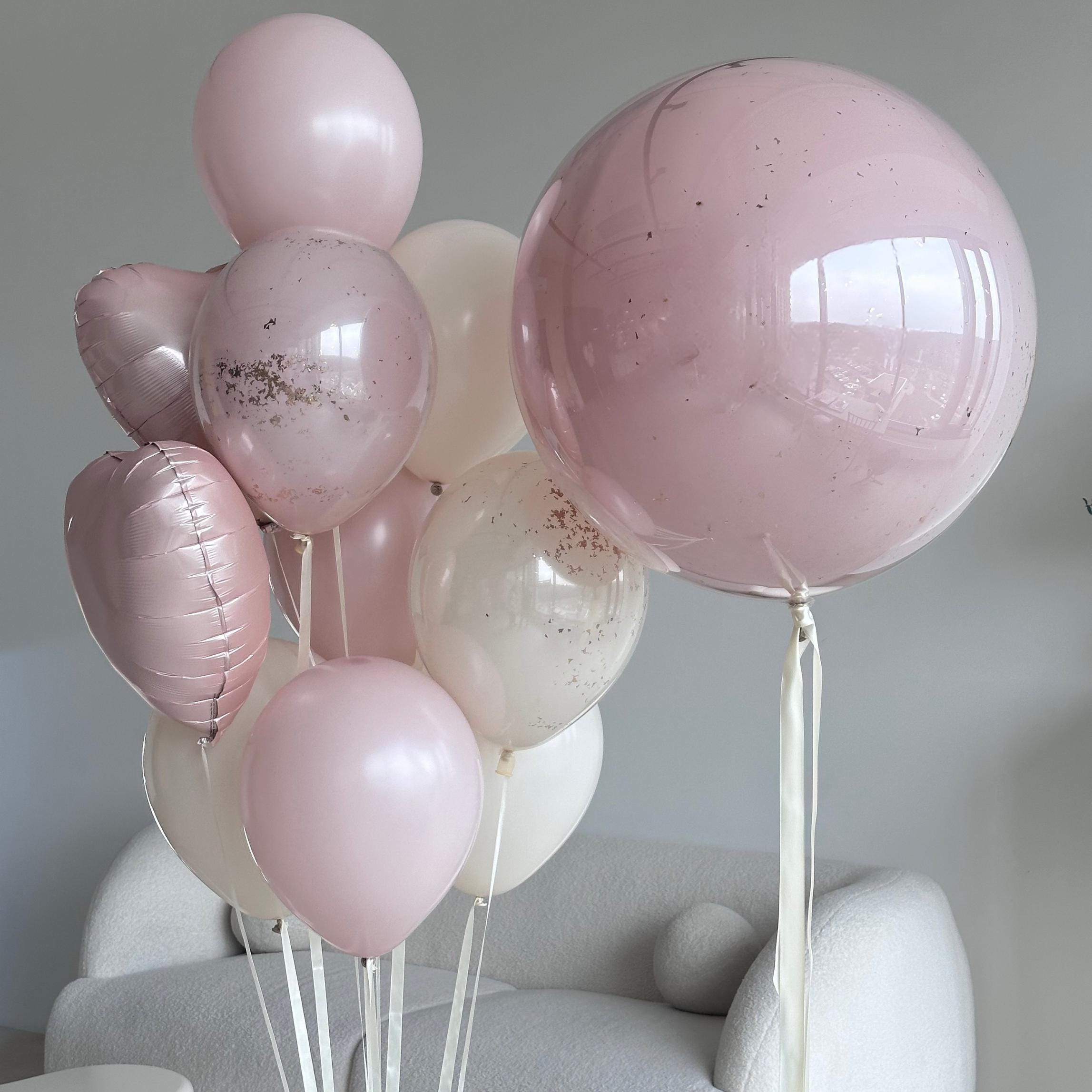 Elegant Birthday Balloons | Trending Balloons | Bachelorette | Pink Coquette | Romantic Balloon Bouquet | Bow Trend Birthday | Minimalist