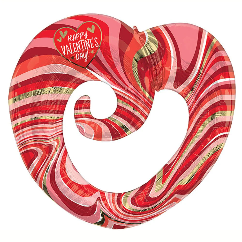 30 inch HAPPY VALENTINE'S DAY MARBLE TWISTY HEART