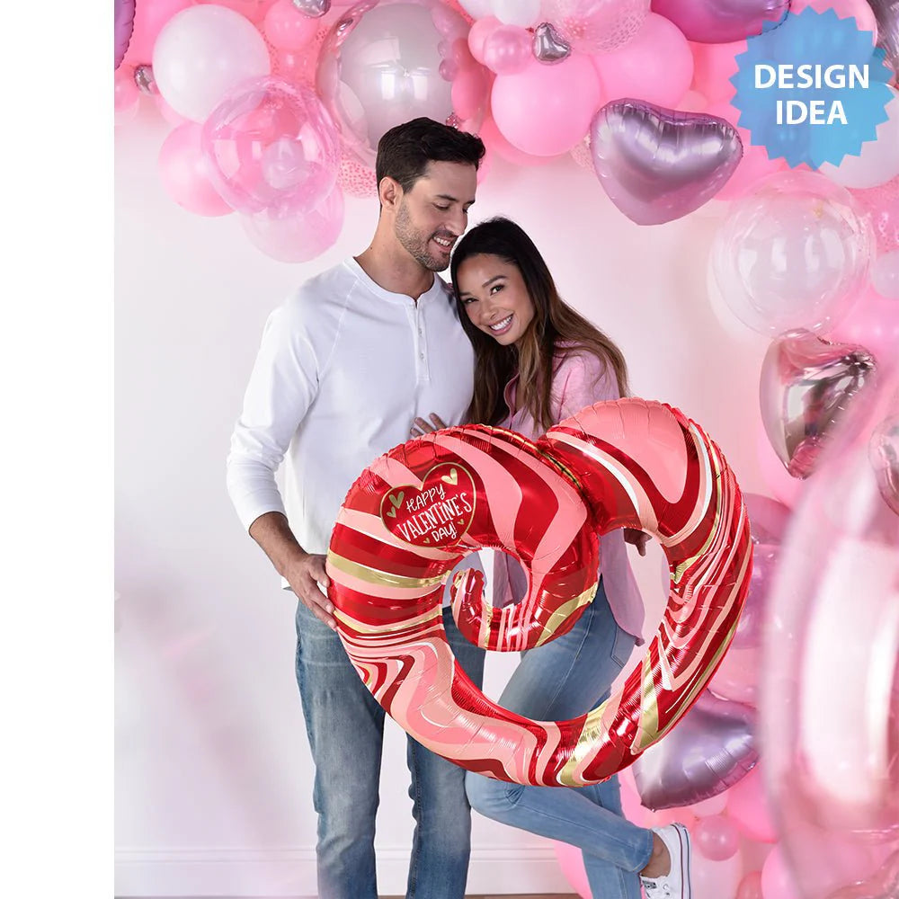 30 inch HAPPY VALENTINE'S DAY MARBLE TWISTY HEART