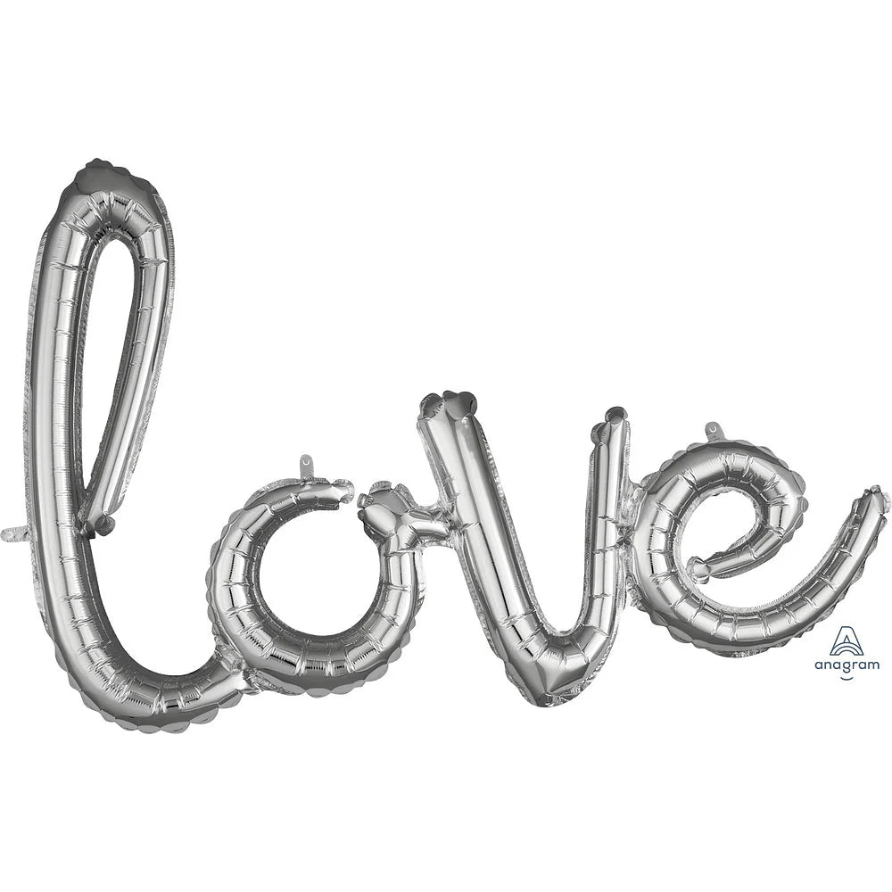 31″ SCRIPT PHRASE "LOVE" SILVER