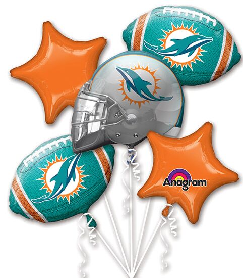 21-Inch Miami Dolphins NFL Helmet Foil Balloon – Football Fan Party Decor