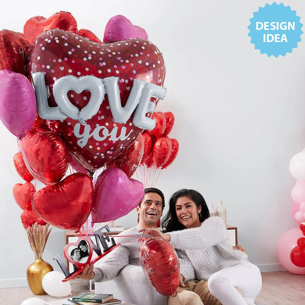 36 inch LOVE HEARTS & DOTS