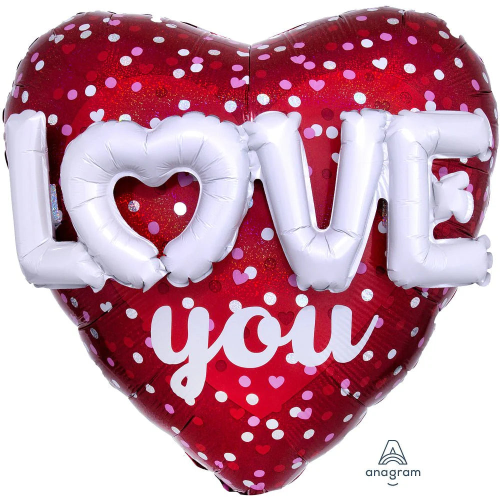 36 inch LOVE HEARTS & DOTS