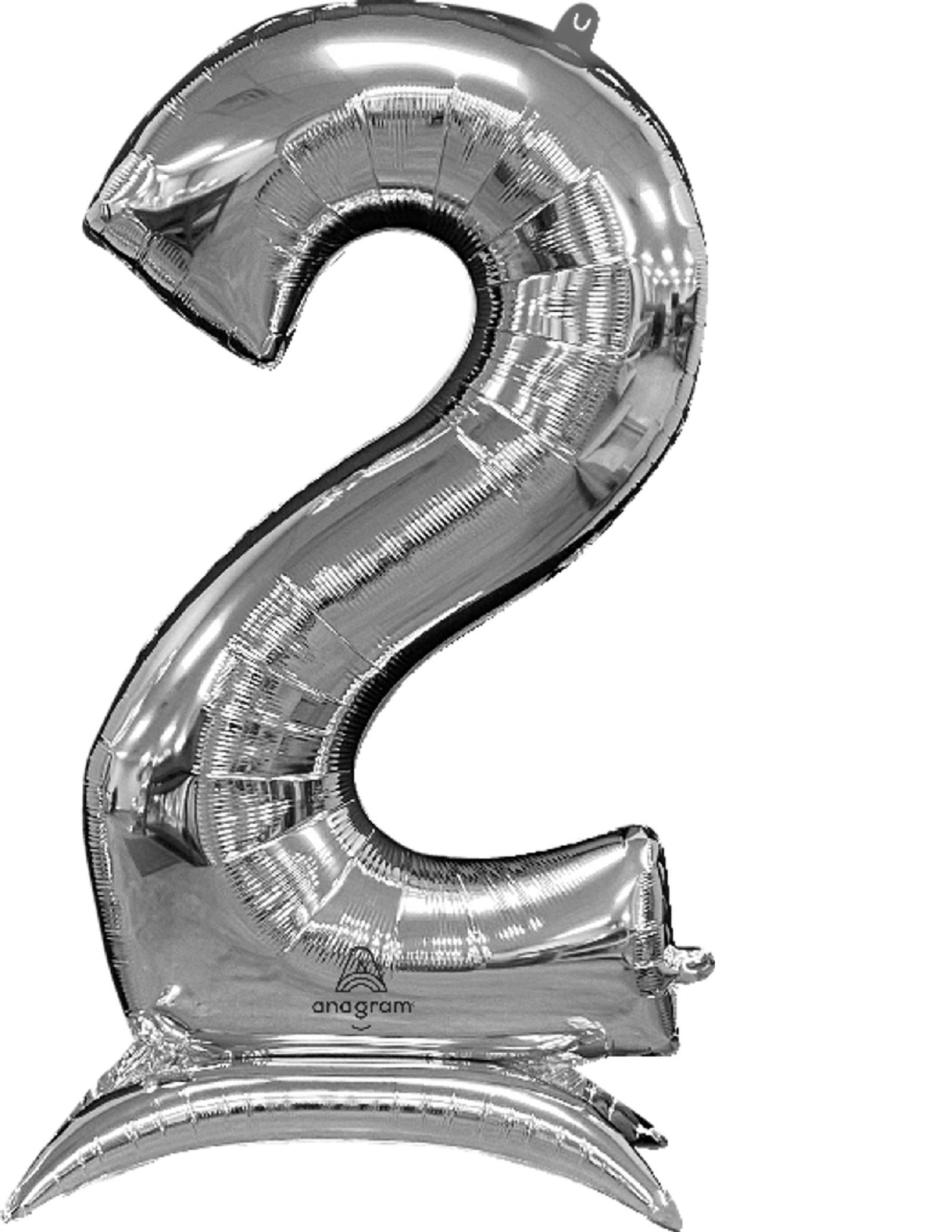 Giant 52" Silver Number Balloon: Milestone Party Decor