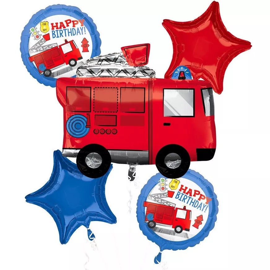 Fire Truck Birthday Balloons: First Responder Party Decor