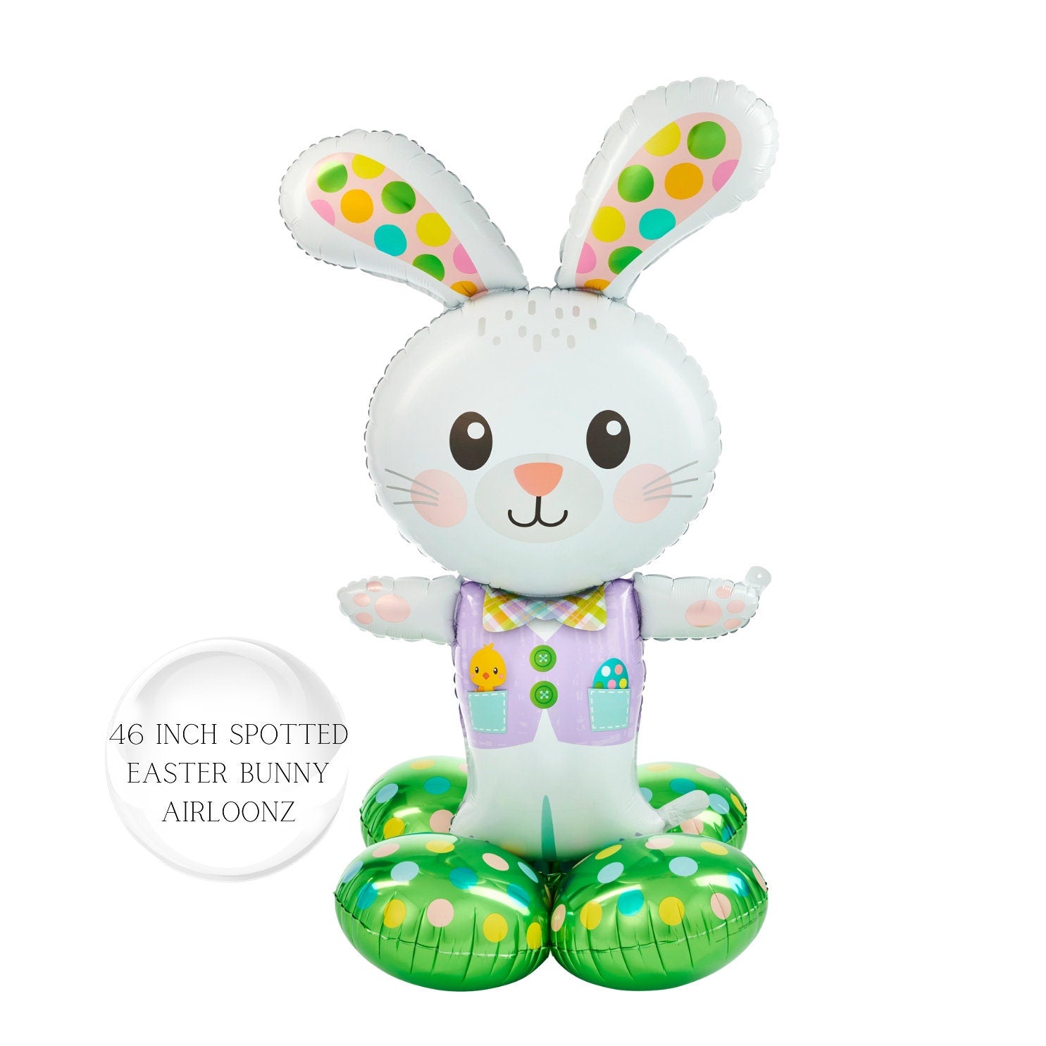 Spotted Easter Bunny Balloon: Spring Party Decor