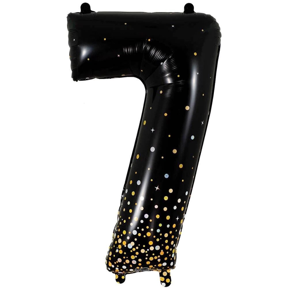 Jumbo Black Fizz Number Balloons: 34" Foil Party Decor
