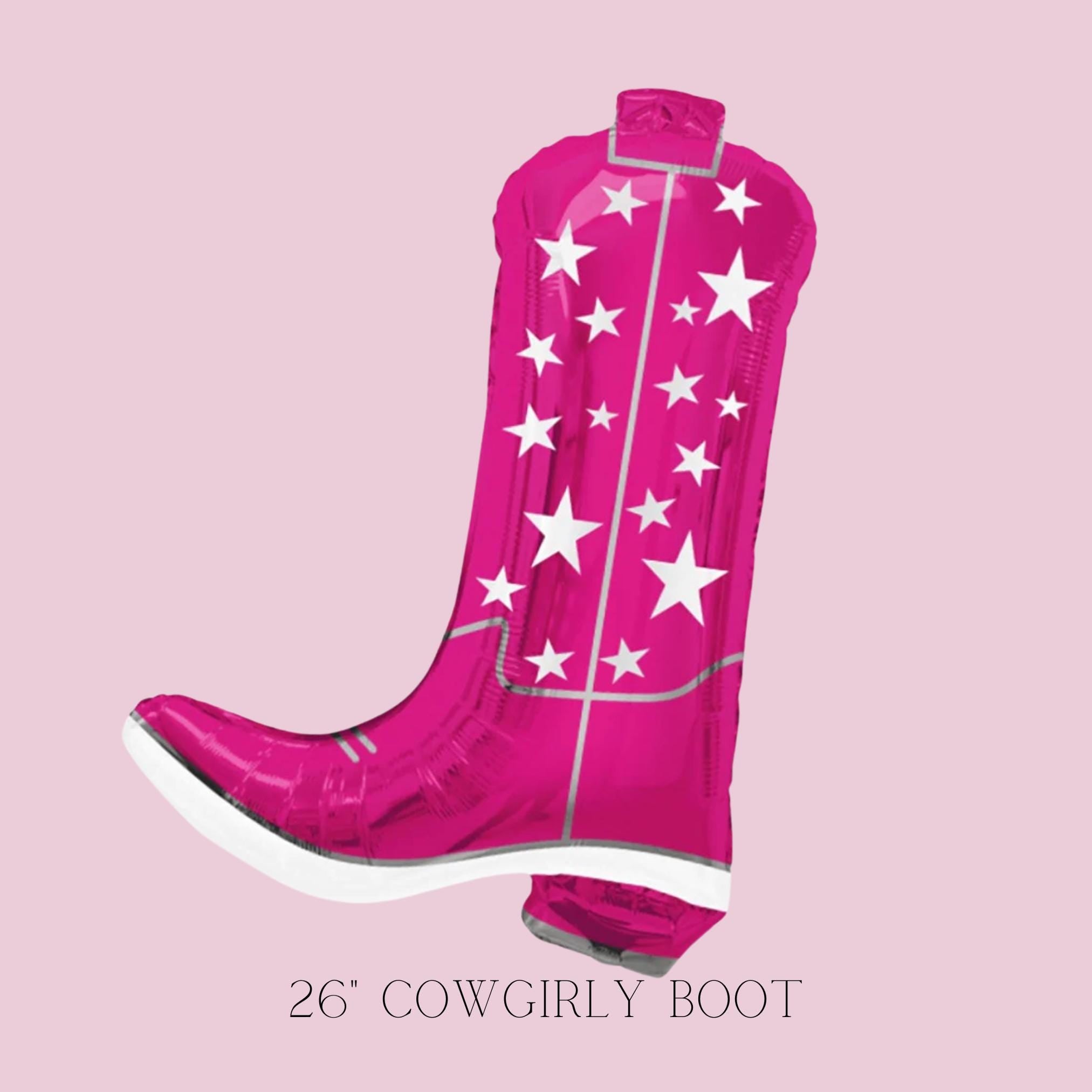 Disco Cowgirl Boot Balloon: Pink Western Party Decorations
