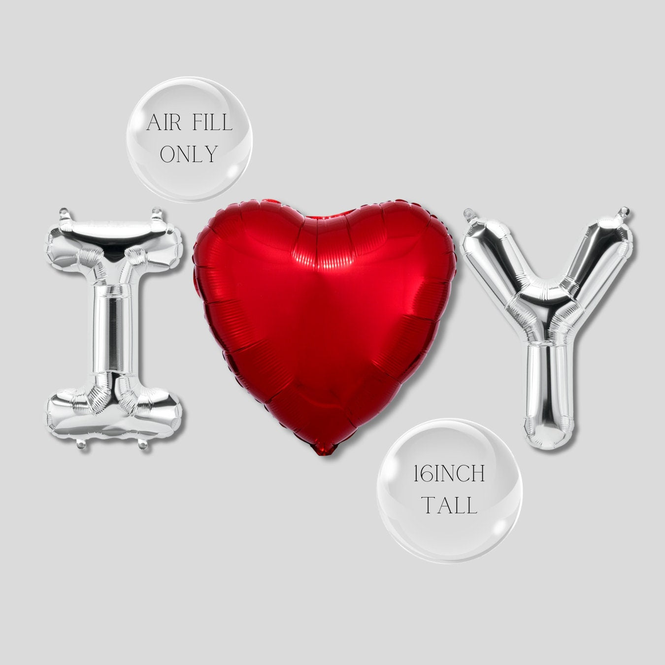Red Foil Valentines Day Balloon Banner: Party Decor