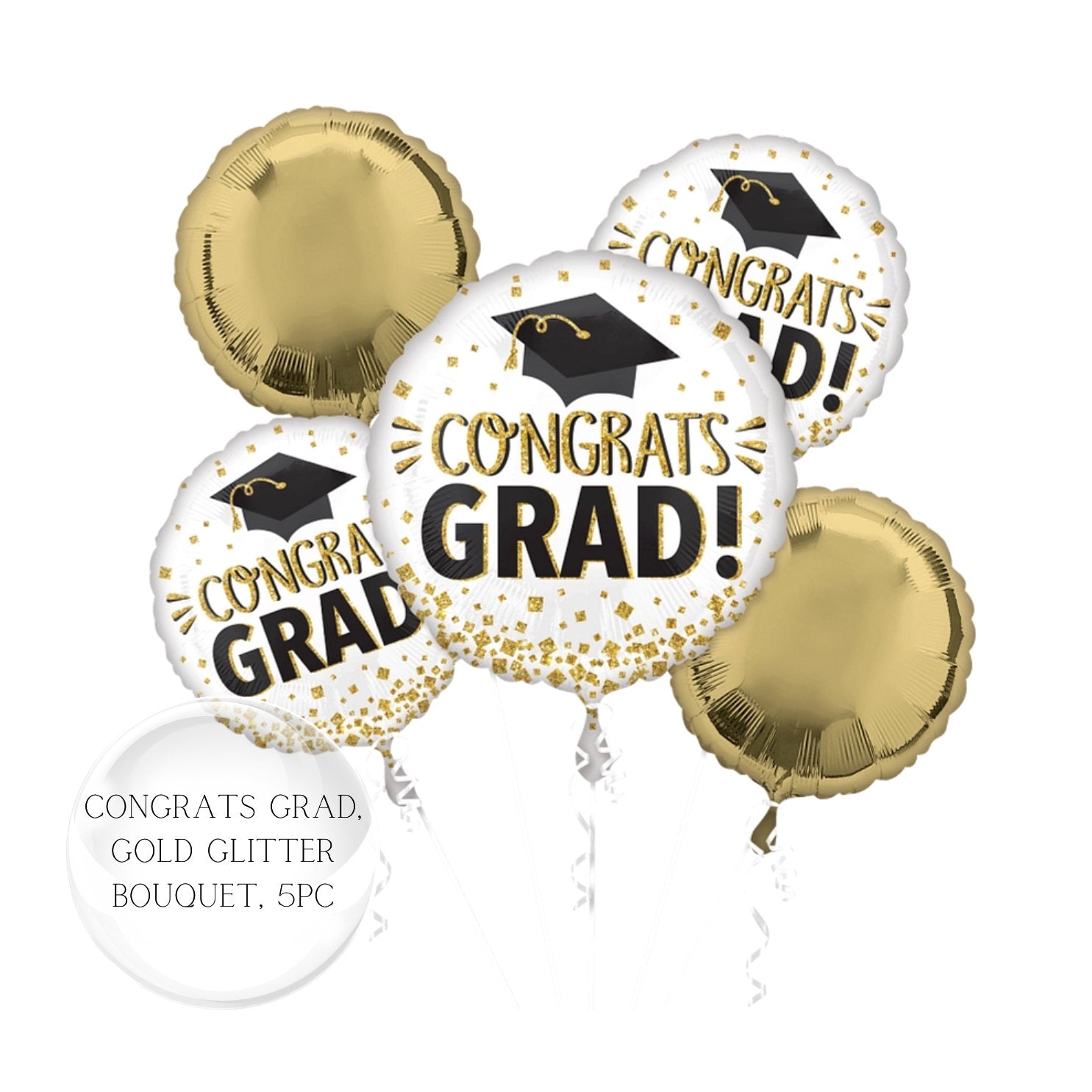 Graduation Mylar Balloon Bouquet: Congrats Grad Party Decor