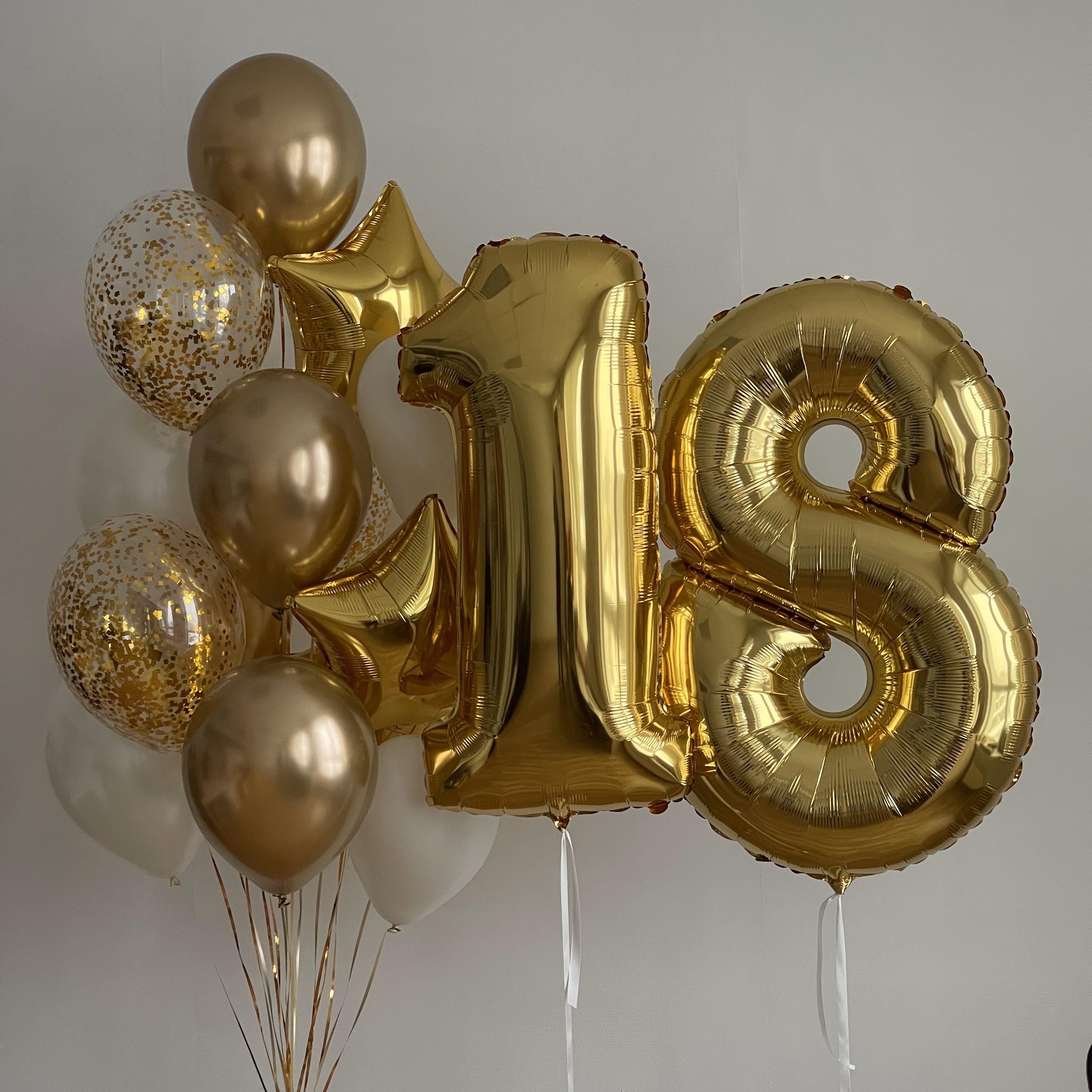 Sweet 18 Balloon Bouquet: Gold Star Party Decorations
