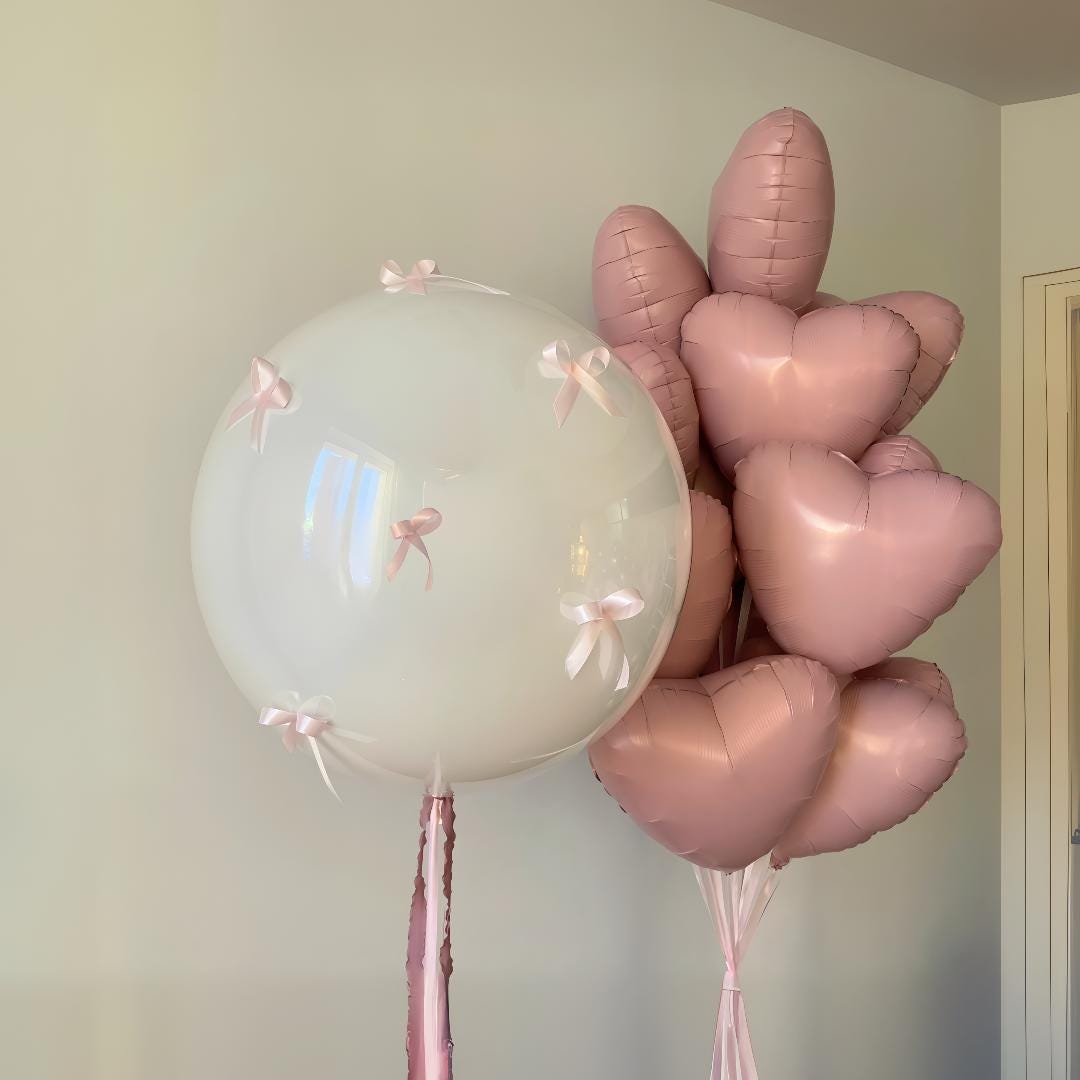 Pink Bow Balloon Bouquet: Coquette Party Decor DIY
