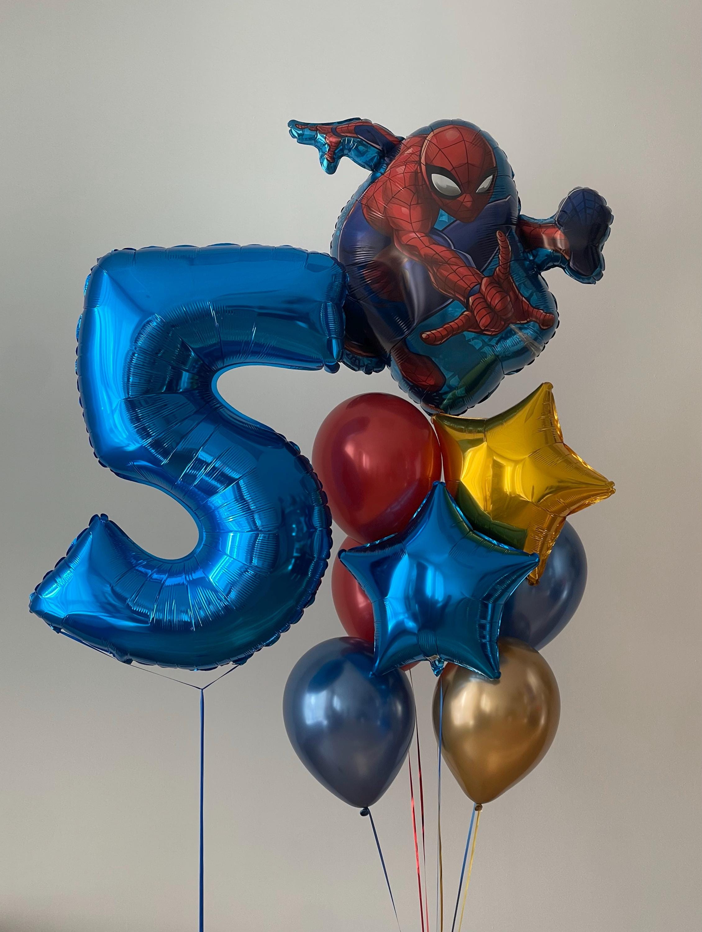 Spiderman Birthday Balloon Bouquet: Licensed Mylar Party Decoration
