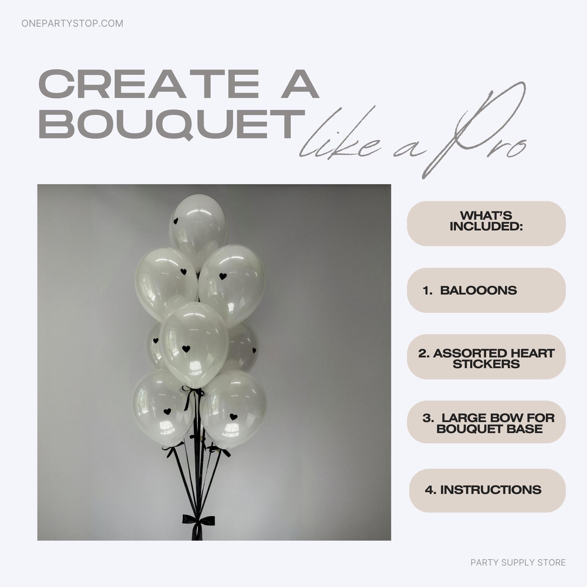 Coquette Heart Balloons: White Parisian Party Decor