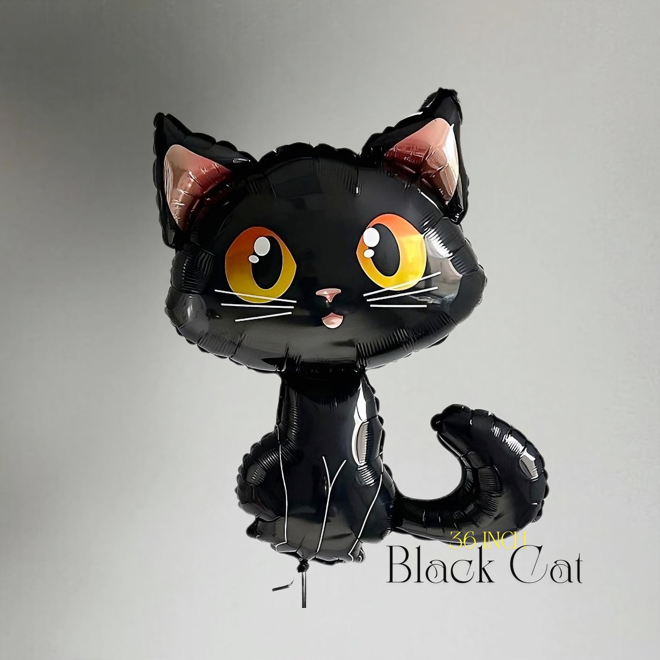 Black Cat Balloon Bouquet: Halloween Birthday Party Decorations