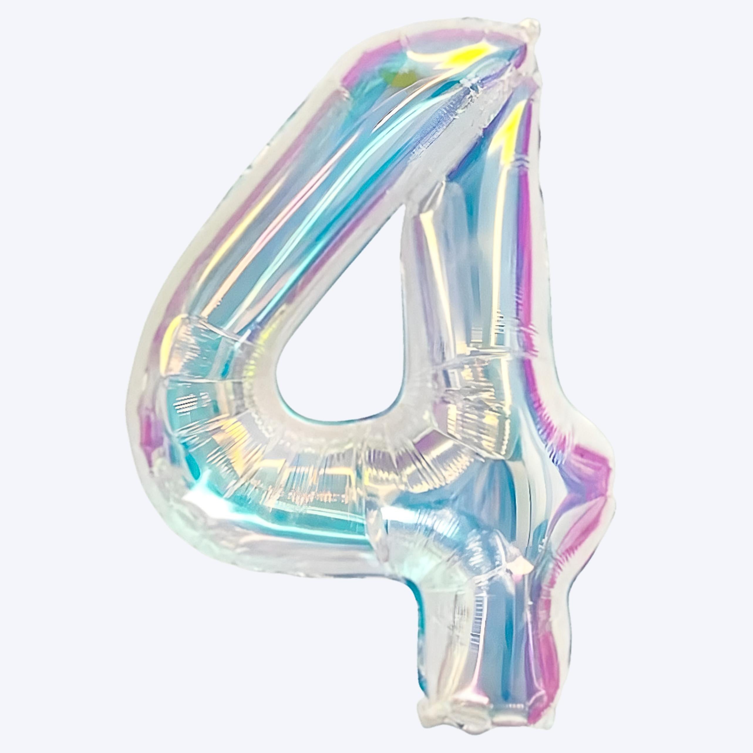 IRIDESCENT NUMBER BALLOON - 34 INCH (AIR FILL ONLY)