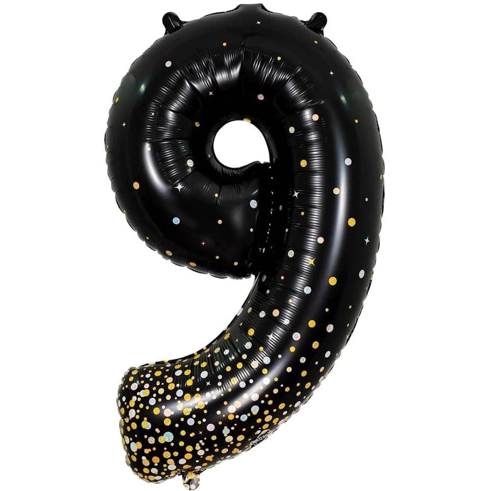 Jumbo Black Fizz Number Balloons: 34" Foil Party Decor