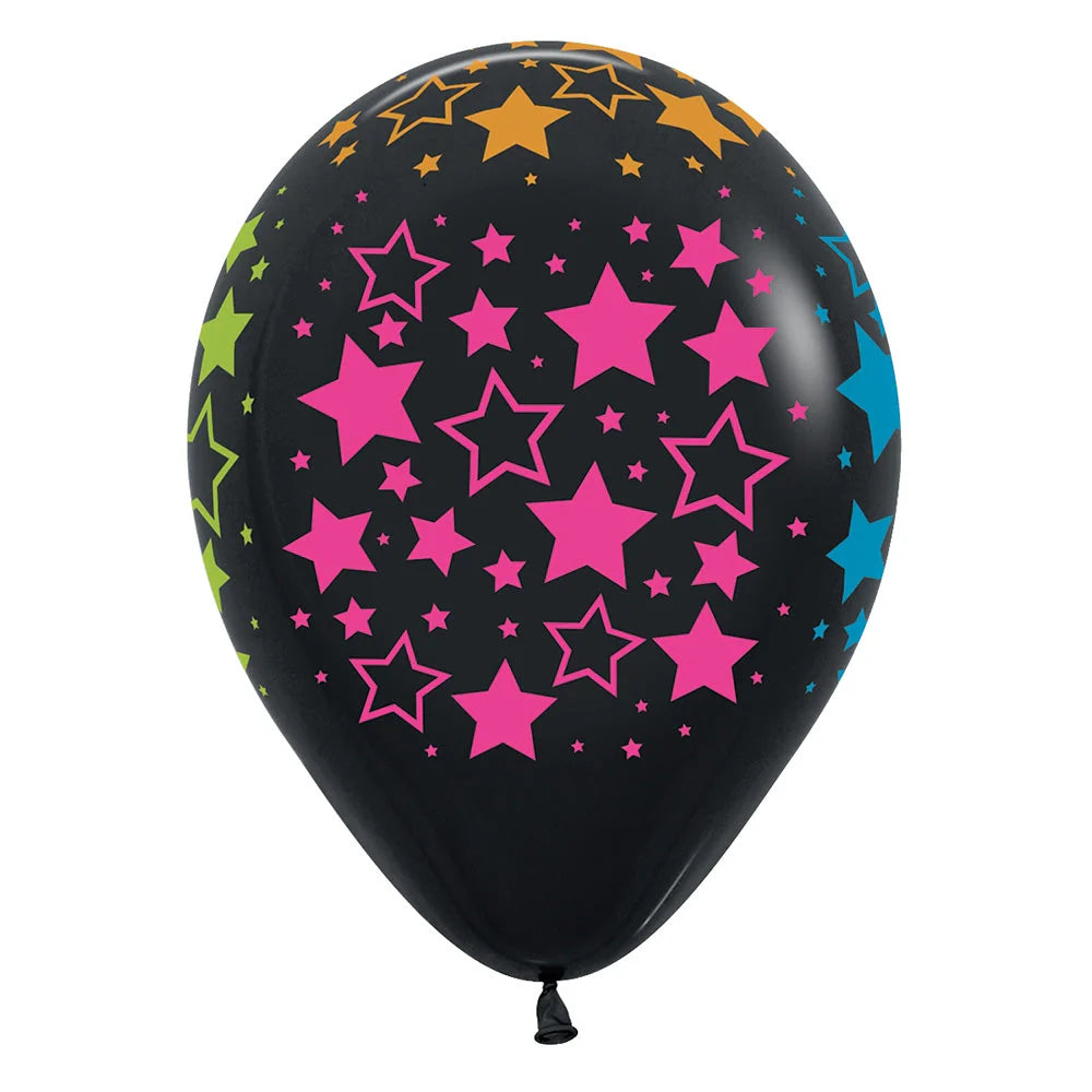11 inch NEON BOLD STARS - DELUXE BLACK