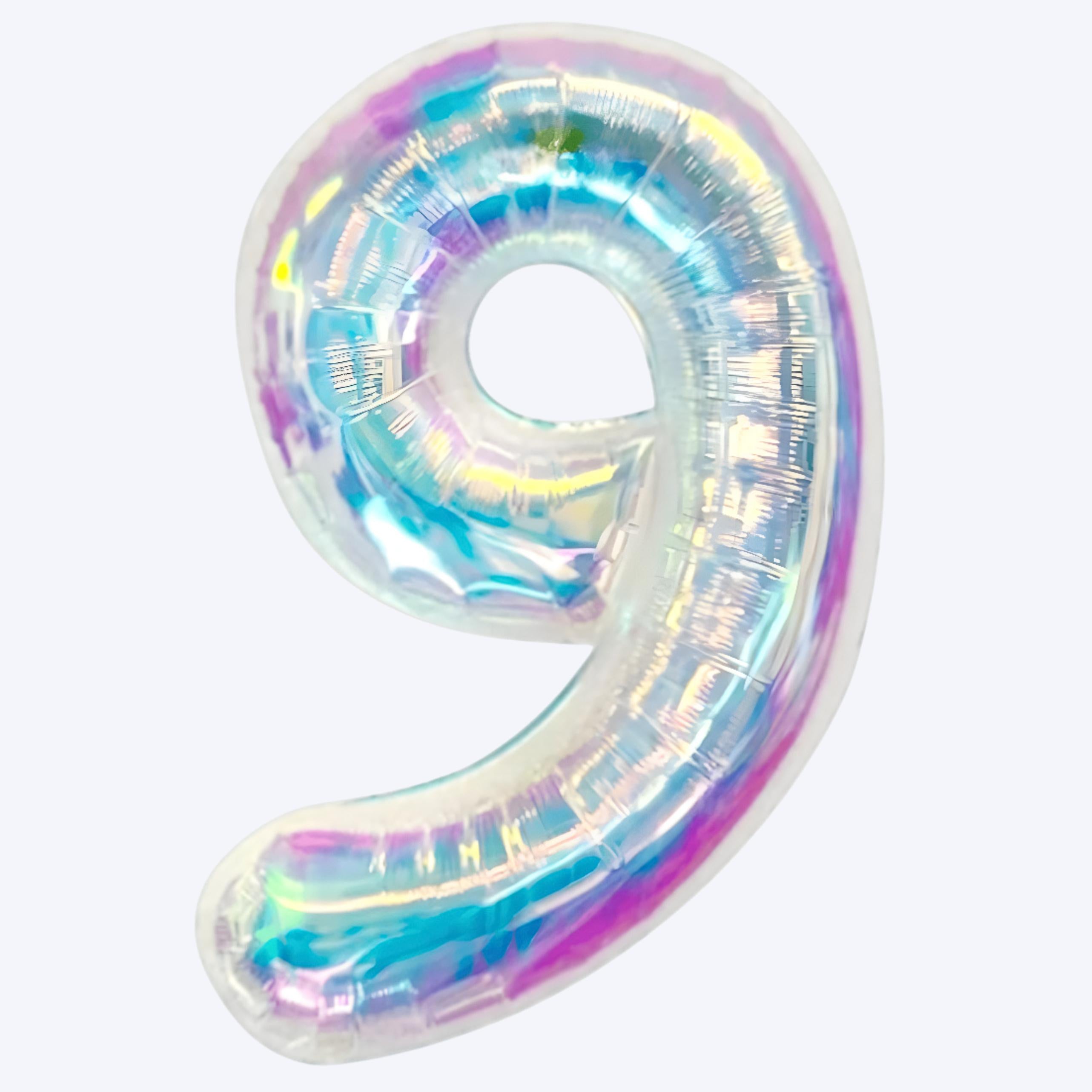 IRIDESCENT NUMBER BALLOON - 34 INCH (AIR FILL ONLY)