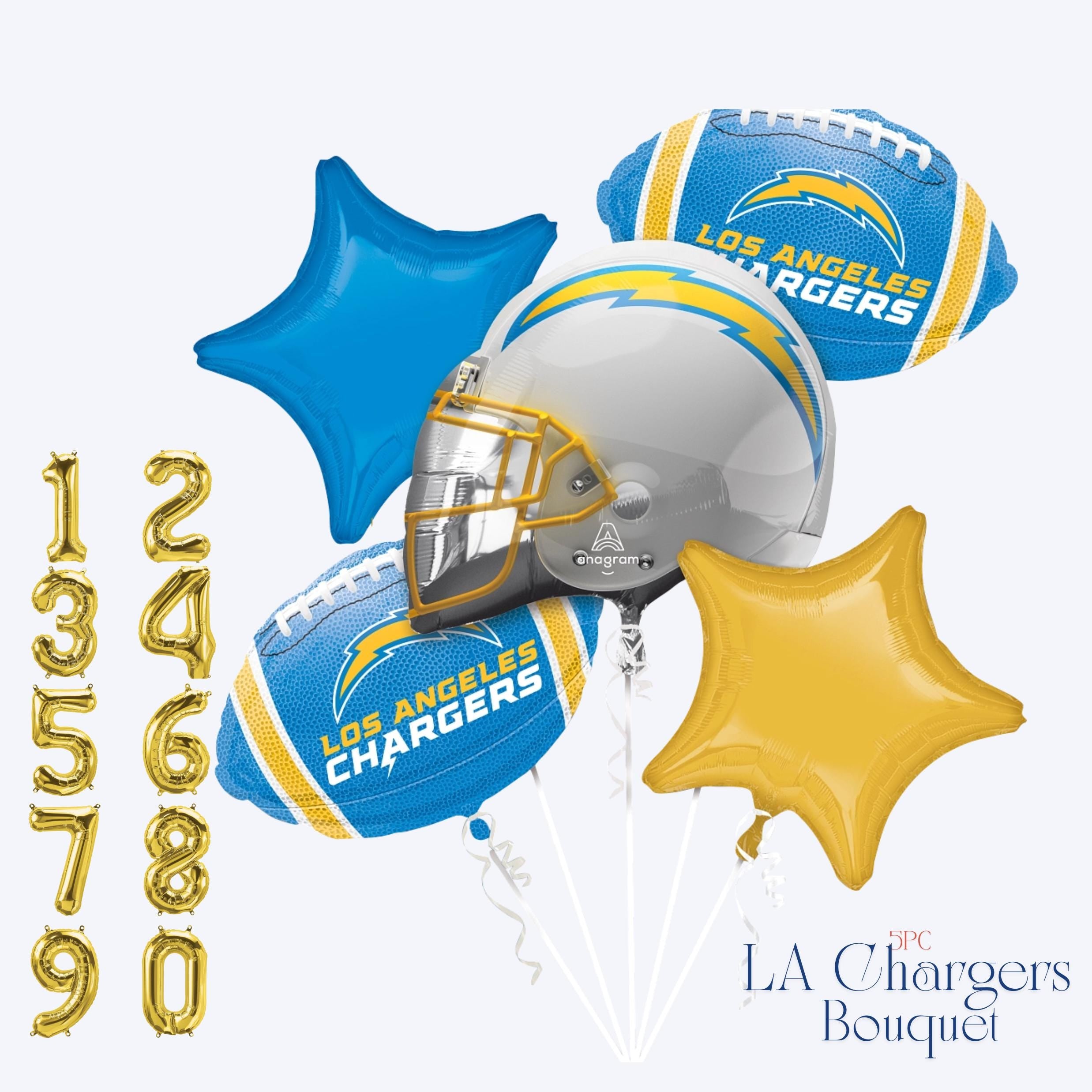 LA Chargers Balloon Bouquet: NFL Football Party Decor
