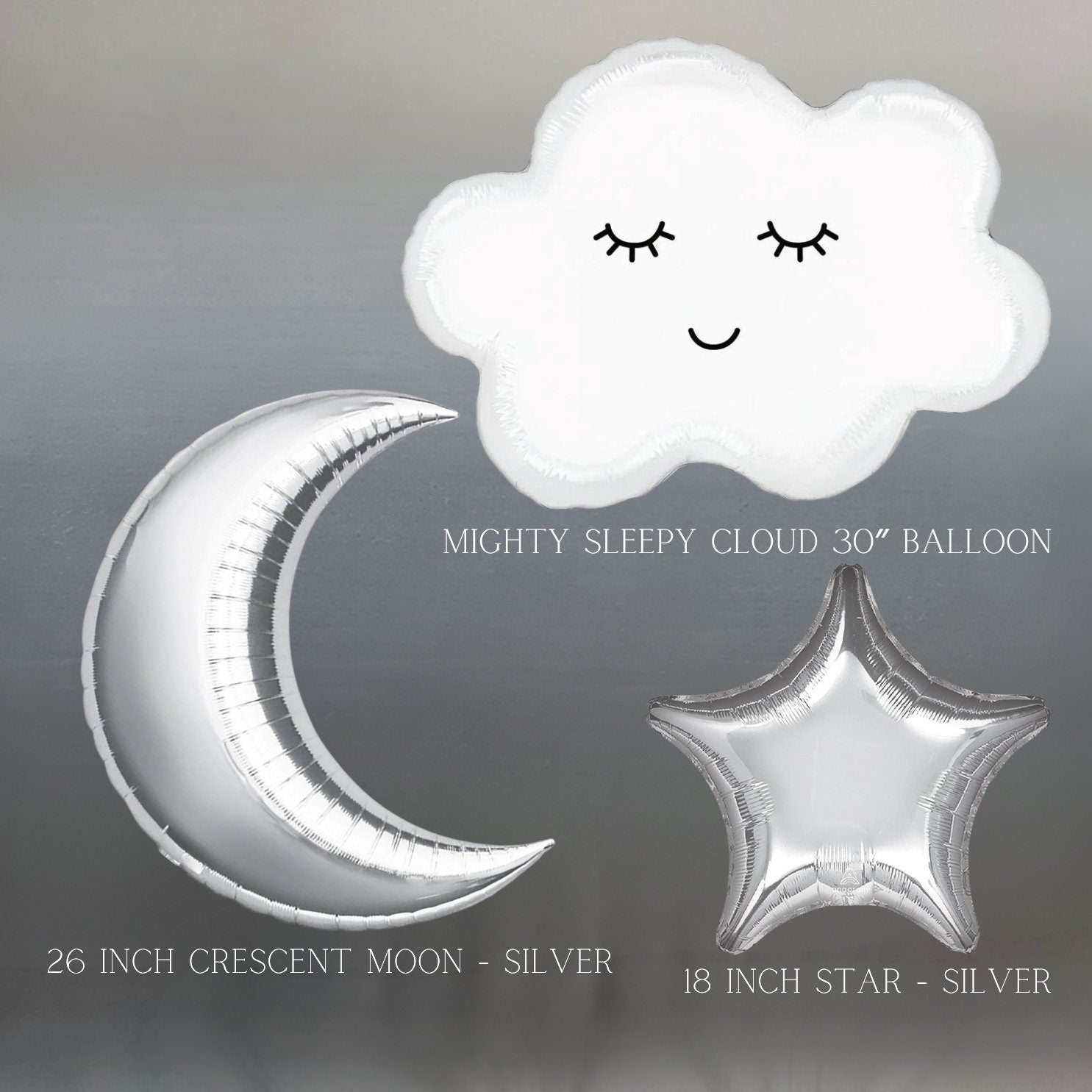 Cloud Moon Star Balloon Bouquet: Celestial Baby Shower Decor