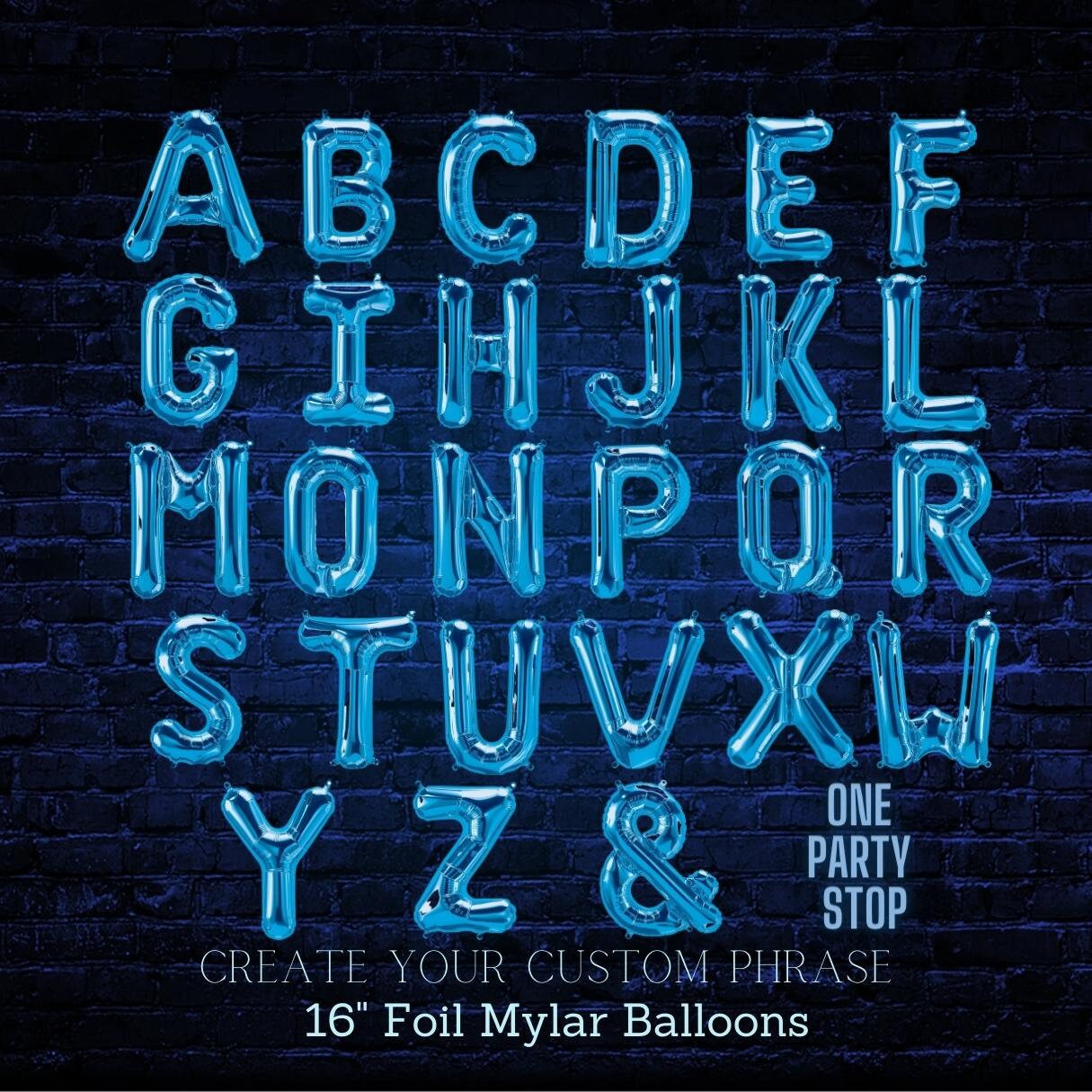 Custom Letter Balloon Banner: 16'' Mylar, Gold, Silver, & Rose Gold