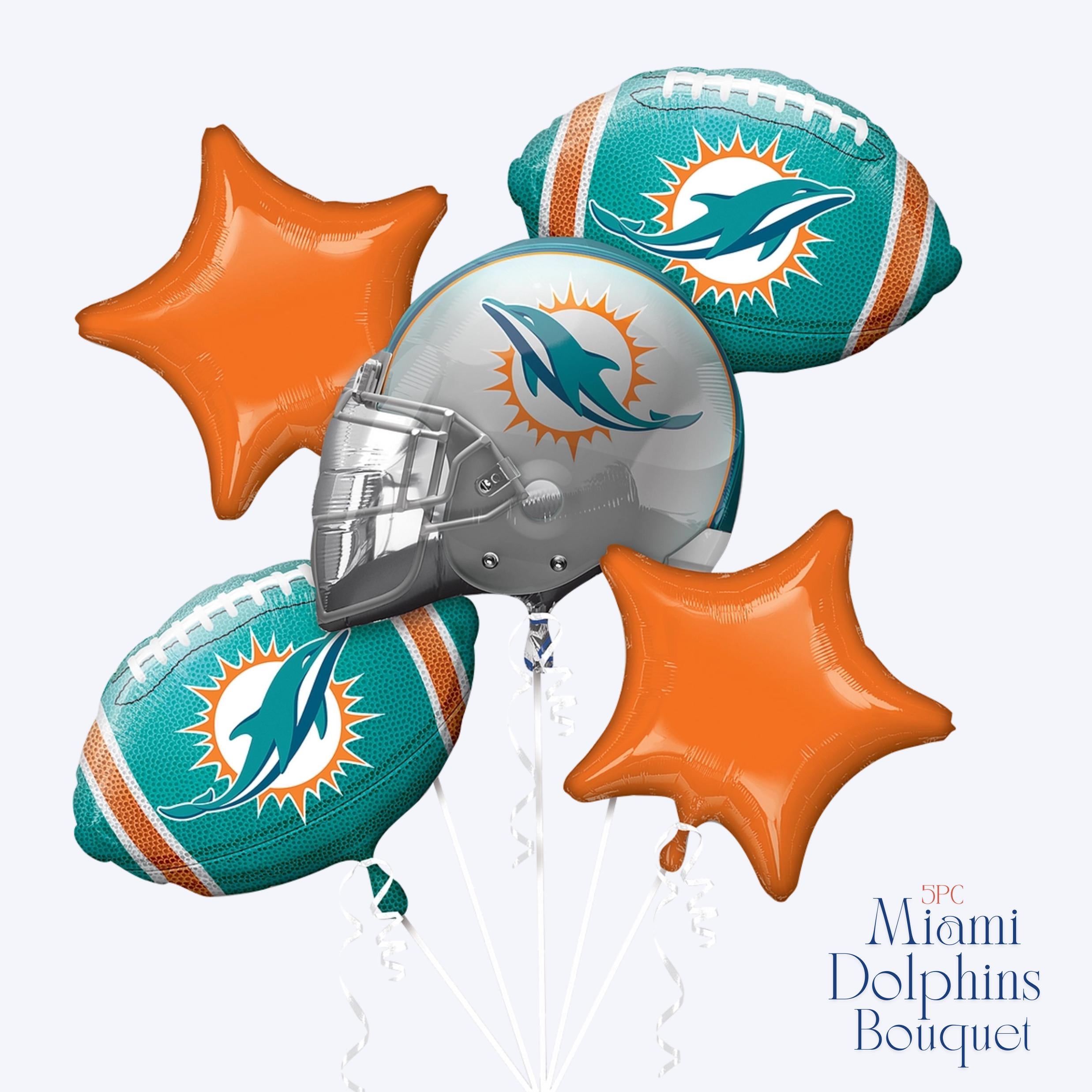 Miami Dolphins Balloon Bouquet: NFL Game Day Party Decor